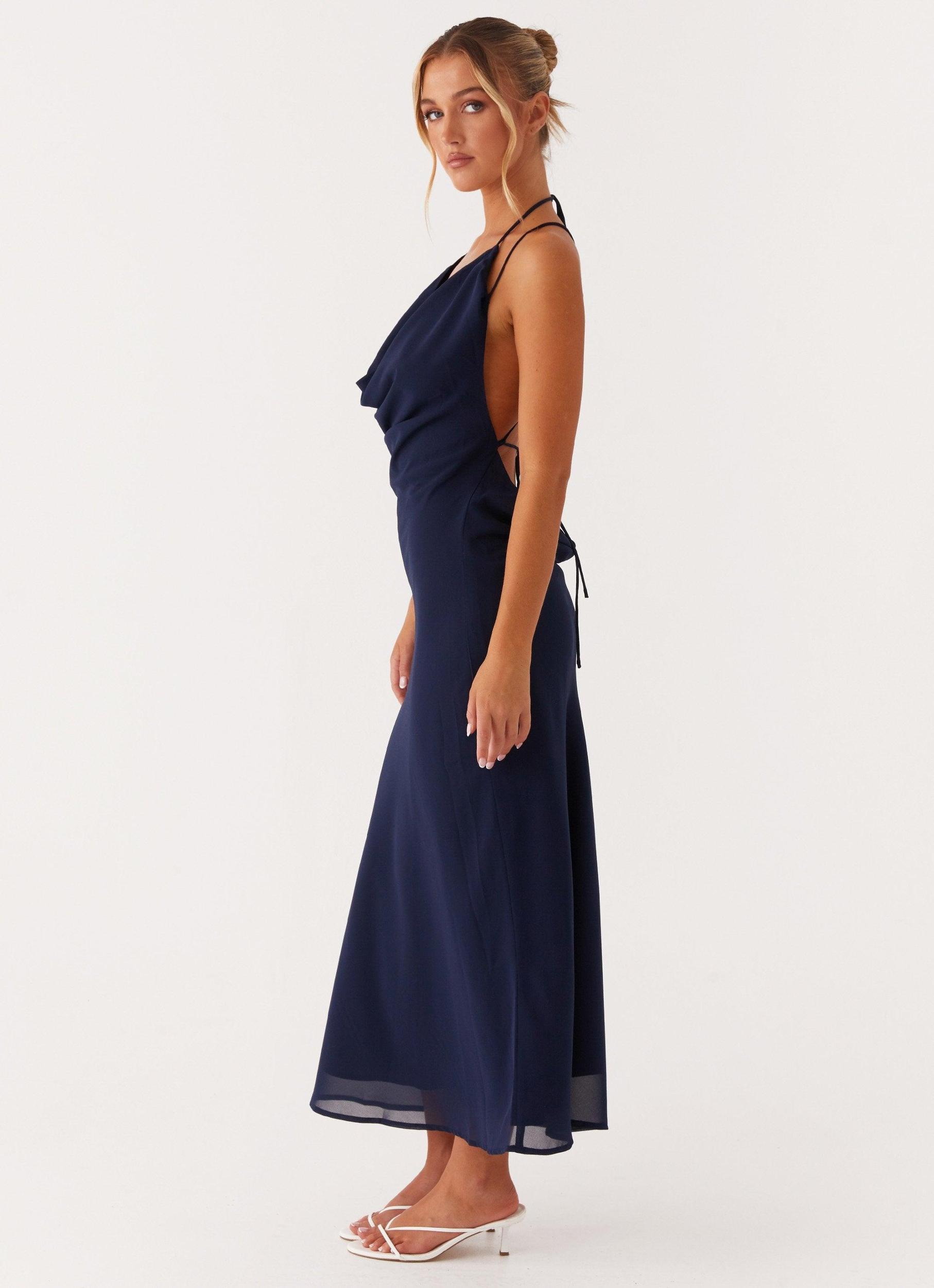 Clover Club Maxi Dress - Navy Product Image