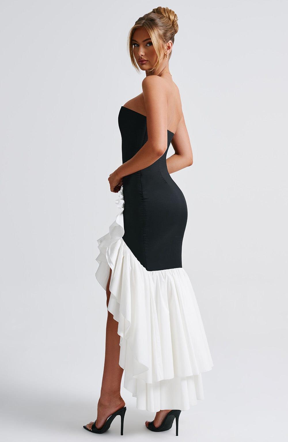 Angelina Maxi Dress - Black/White Product Image