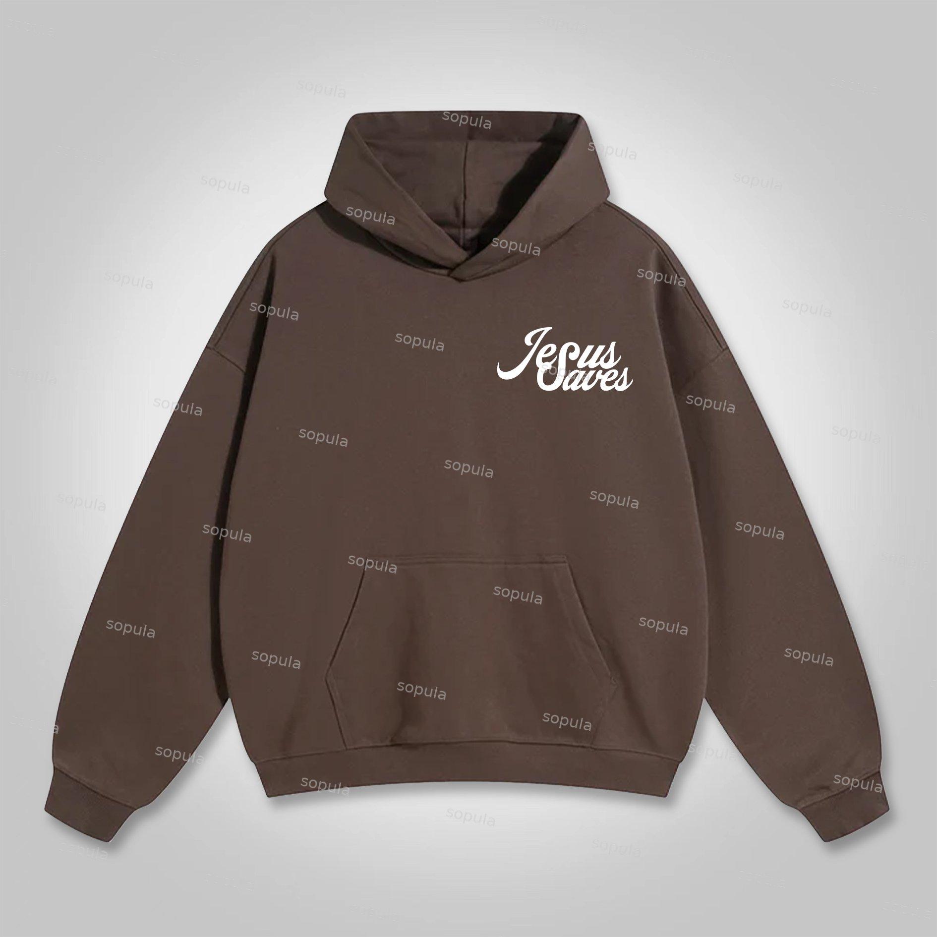 Sopula Men's Jesus Saves Graphic Cross Pocket Hoodie Product Image