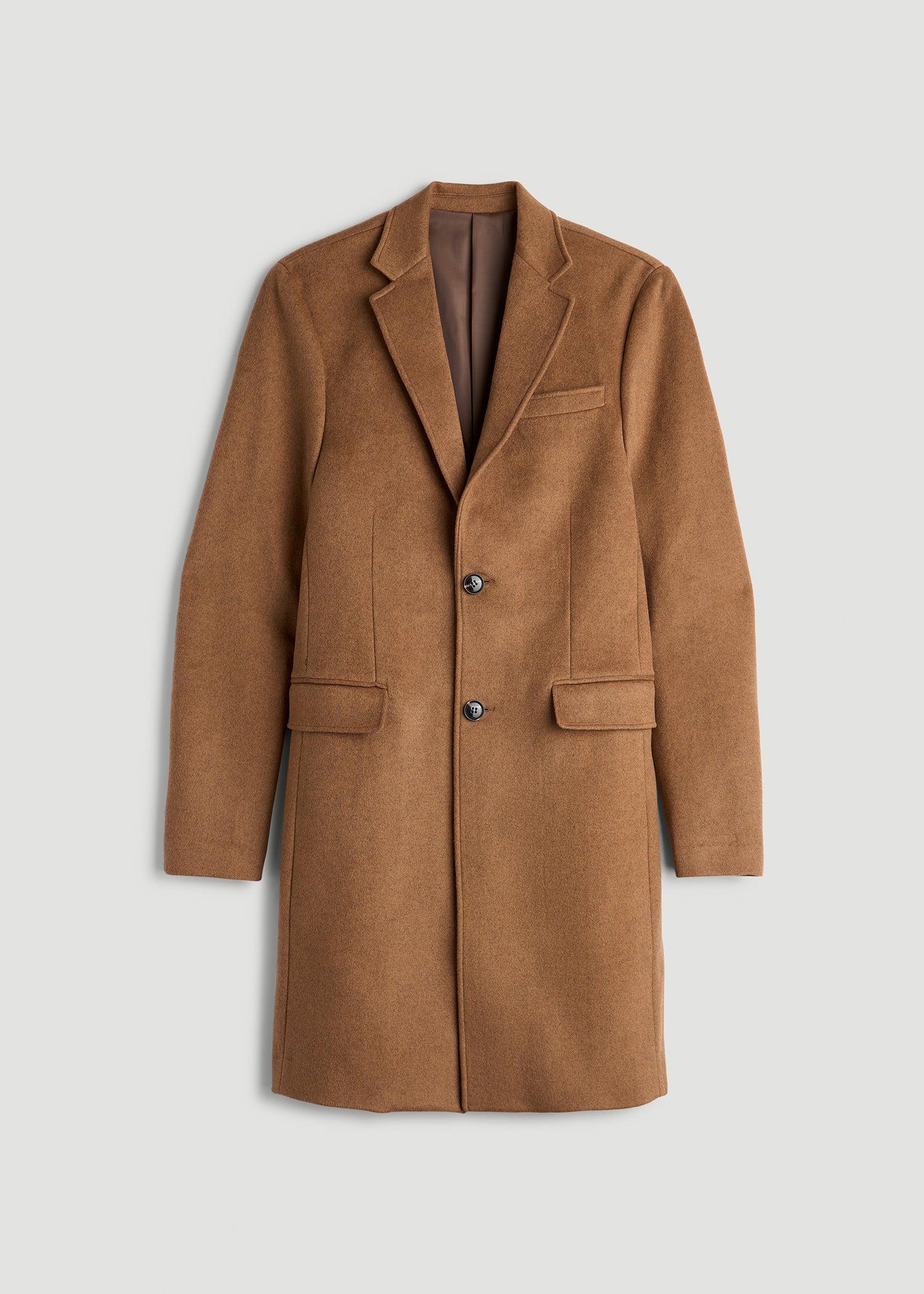 Wool Coat for Tall Men in Camel Male Product Image