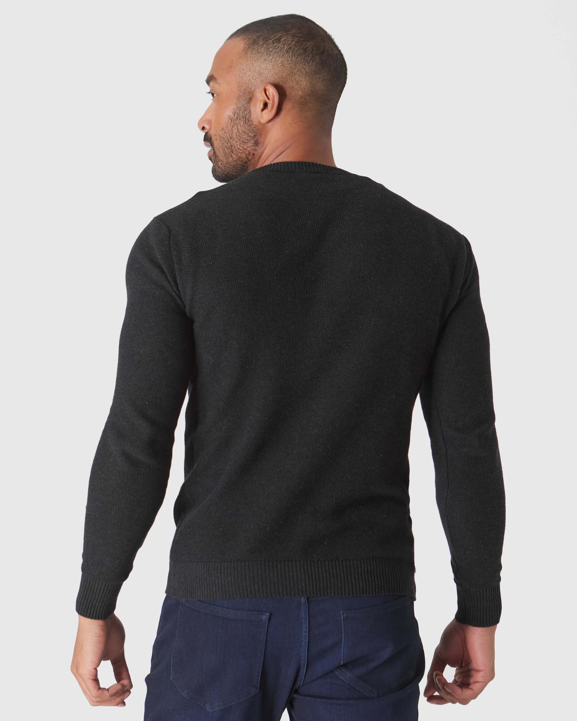 Charcoal Heather Gray Pique Crew Sweater Product Image