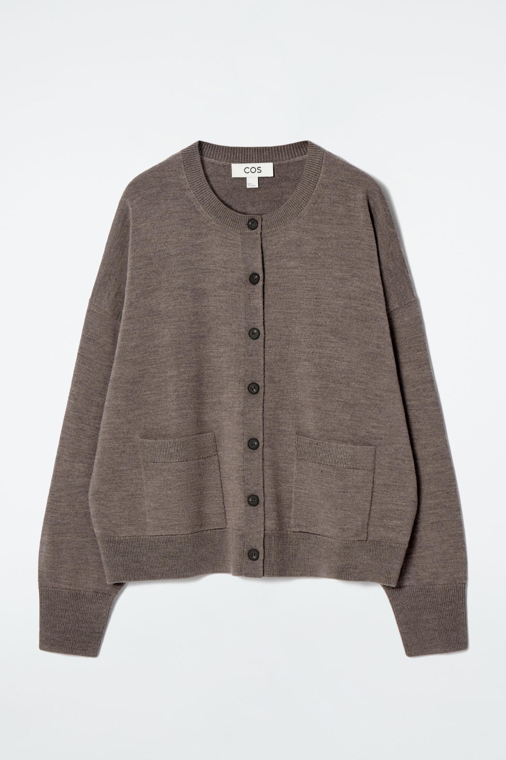 MERINO WOOL CREW-NECK CARDIGAN Product Image