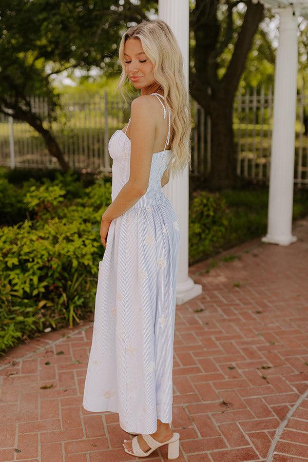 Seaside Blooms Embroidered Midi Dress Product Image