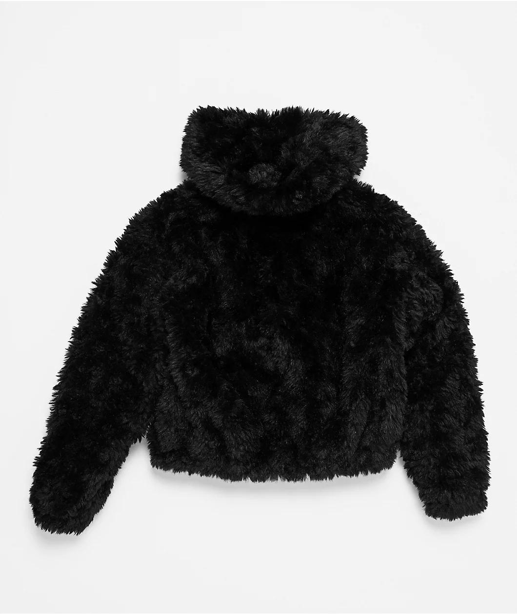 Vitriol Furget Me Not Black Crop Zip Jacket Product Image
