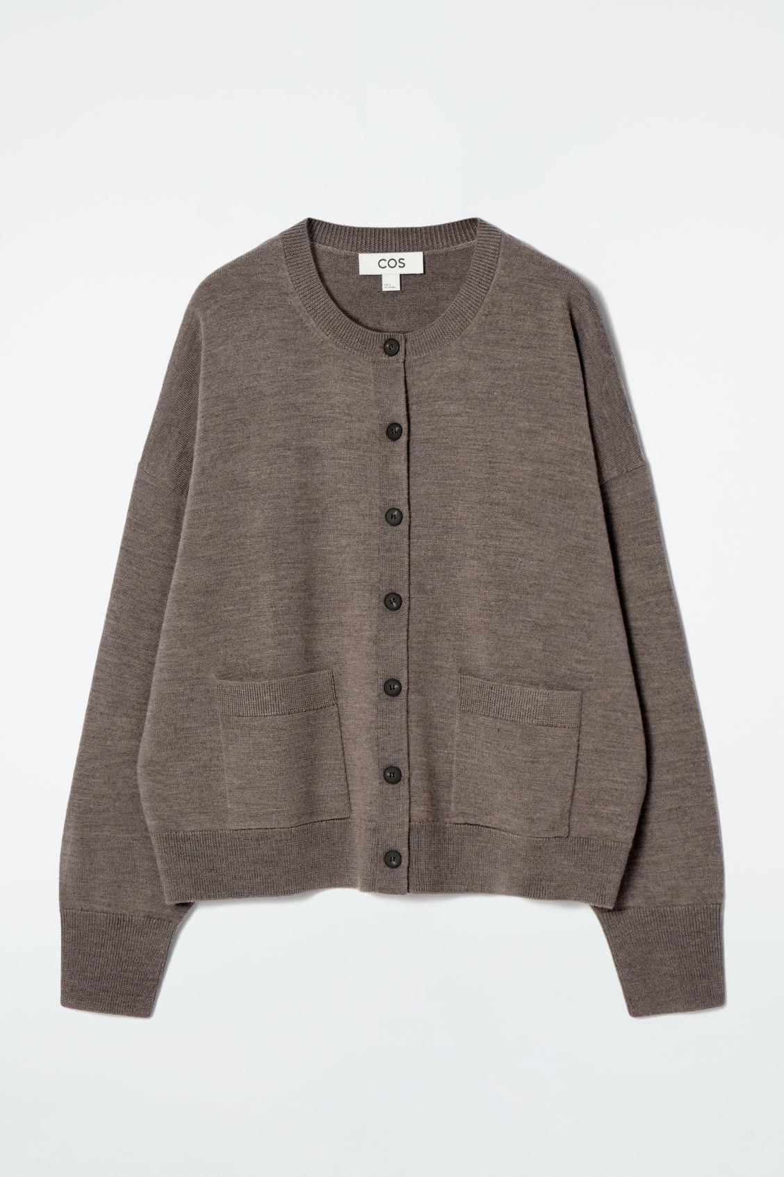 MERINO WOOL CREW-NECK CARDIGAN Product Image