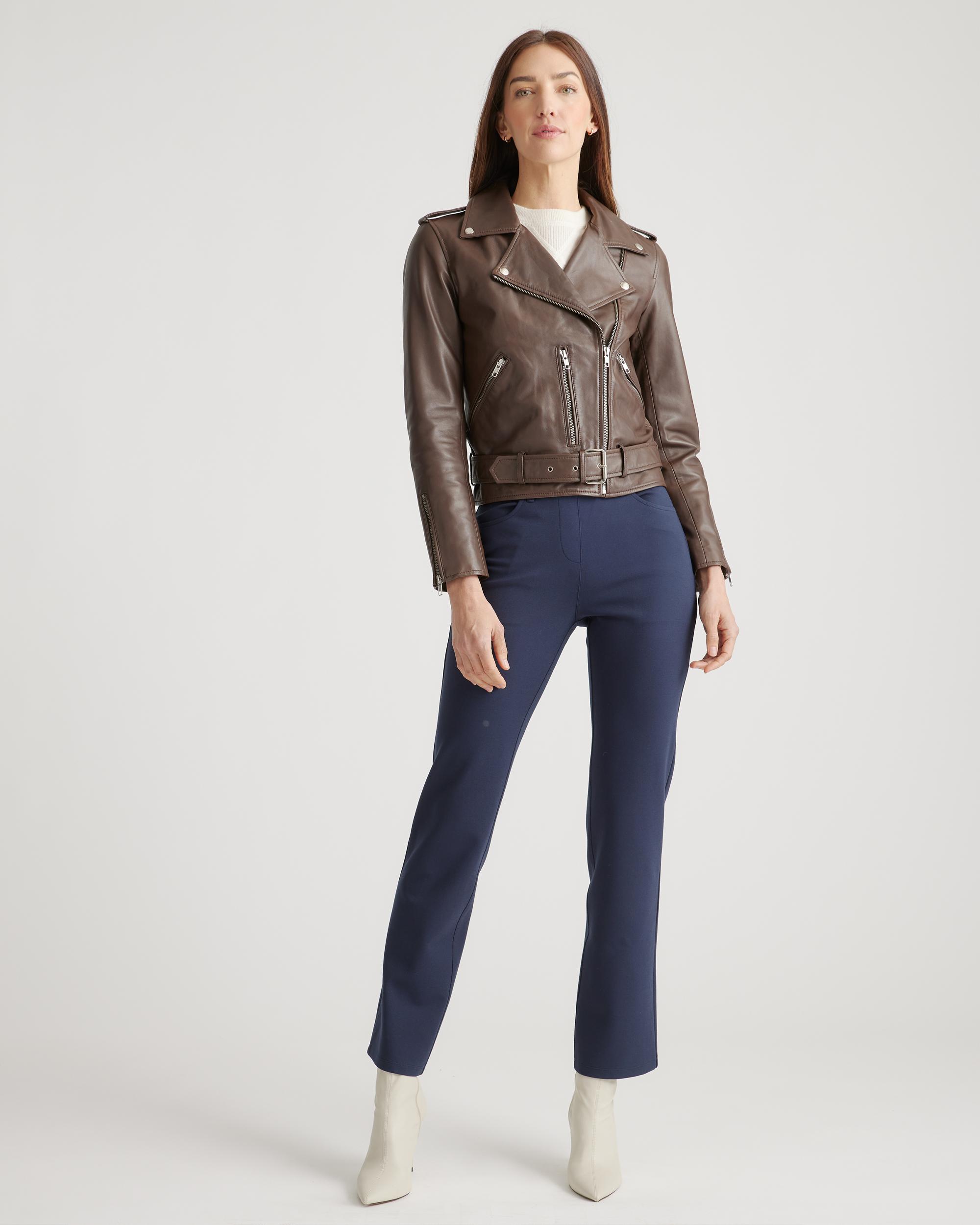 Quince | Women's Ultra-Stretch Ponte Straight Leg 4-Pocket Pants Rayon Product Image