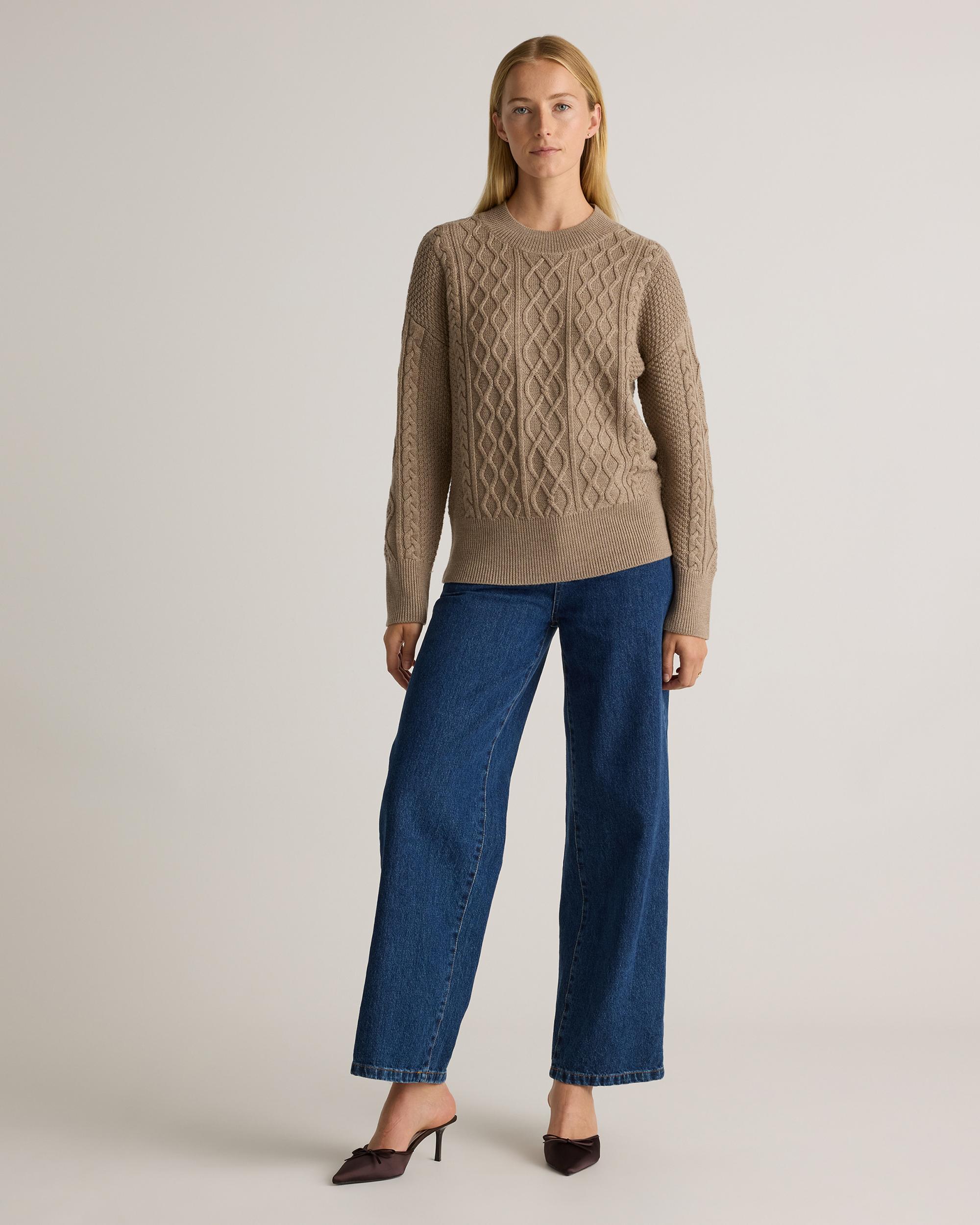 Quince | Women's Australian Merino Wool Cable Sweater Size XL Product Image