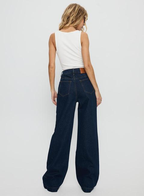 Goldie High Rise Wide Leg Jeans Indigo Product Image