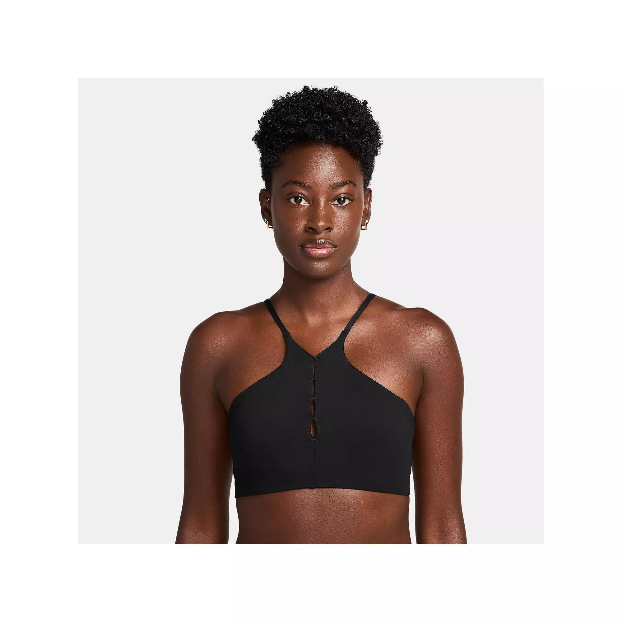 Nike Womens One Keyhole Light-Support Padded High-Neck Sports Bra | HJ3726-010 Product Image