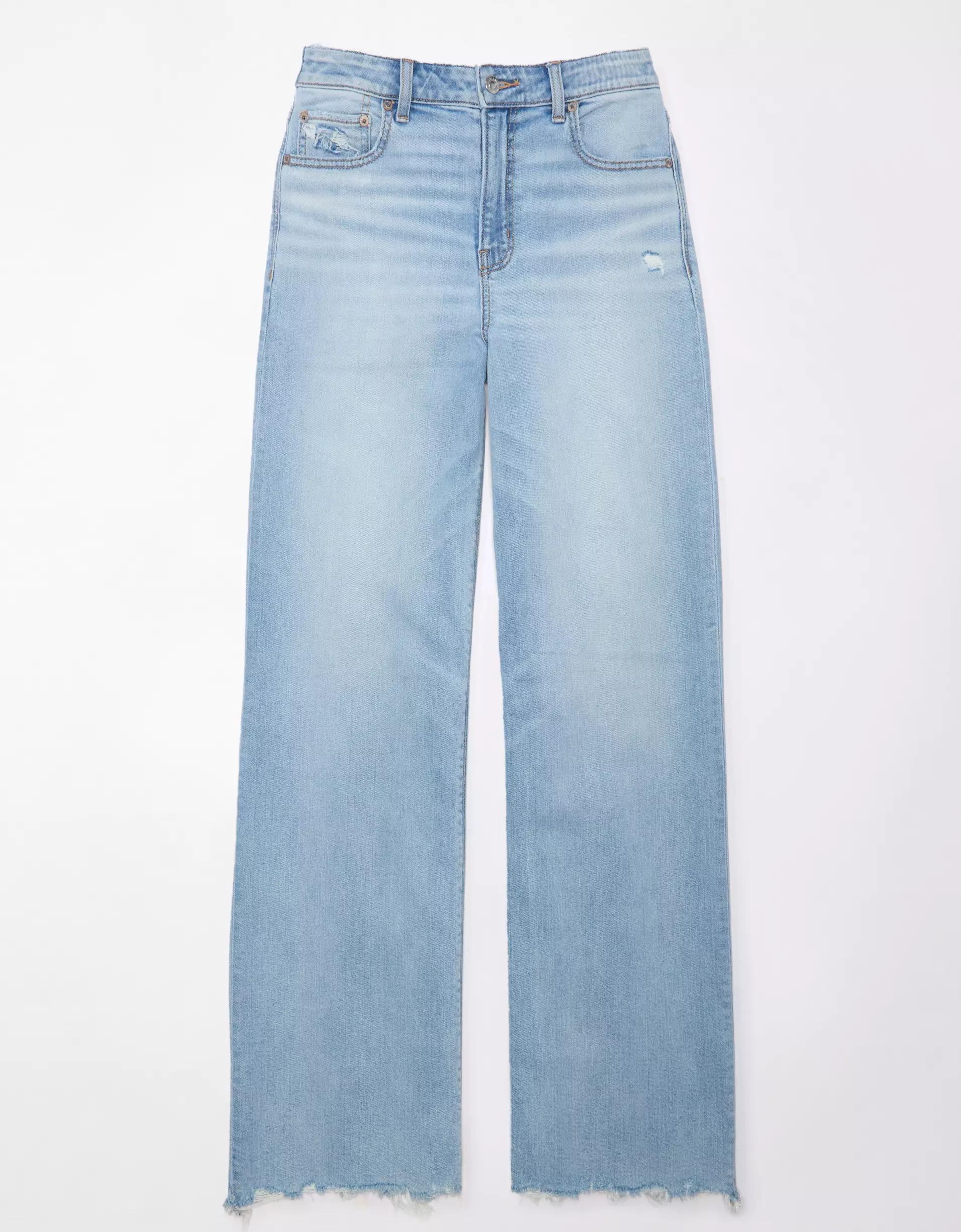 AE Dreamy Drape Stretch Super High-Waisted Baggy Wide-Leg Jean Product Image