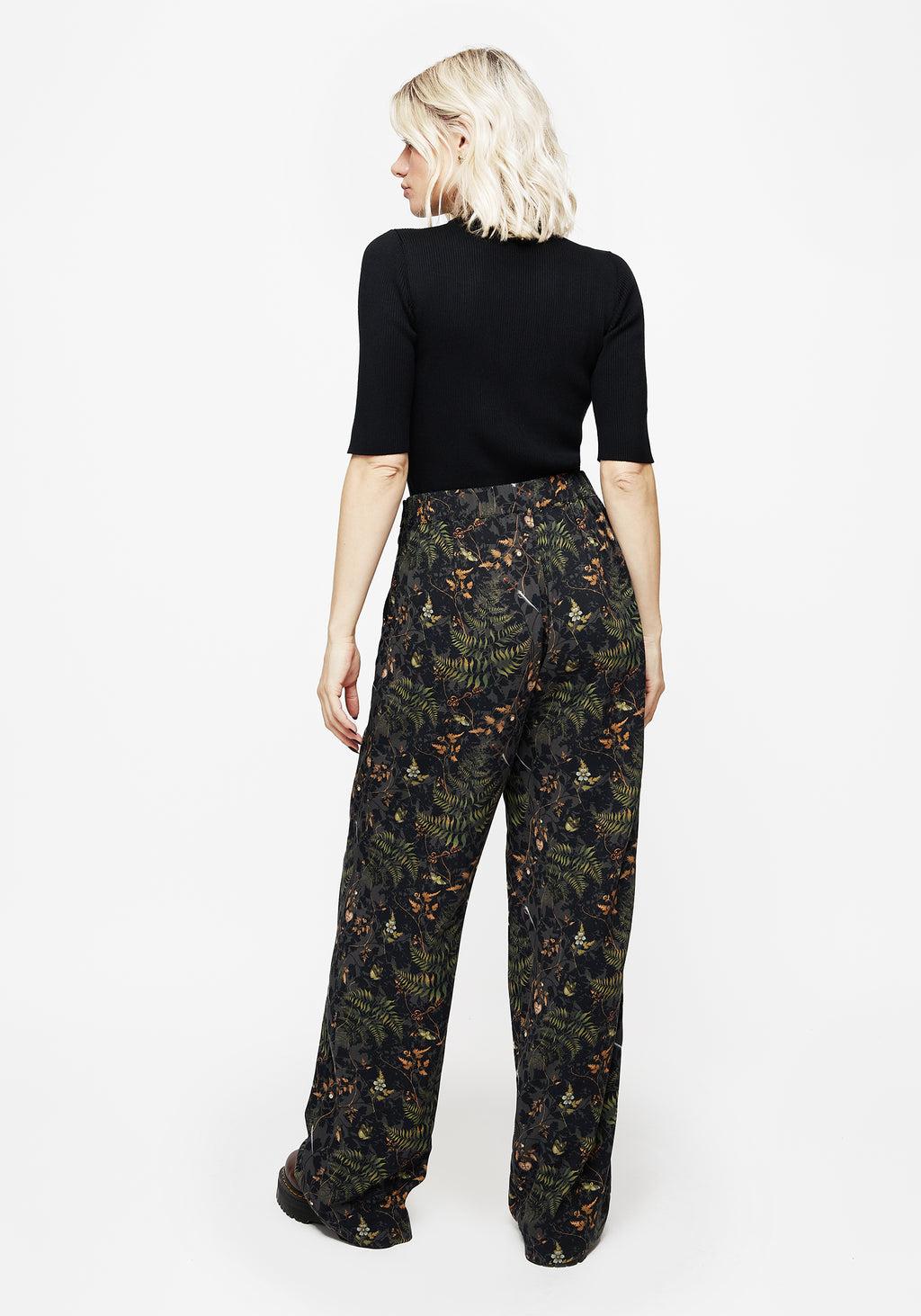 Wither Fern Print Wide Leg Trousers Product Image