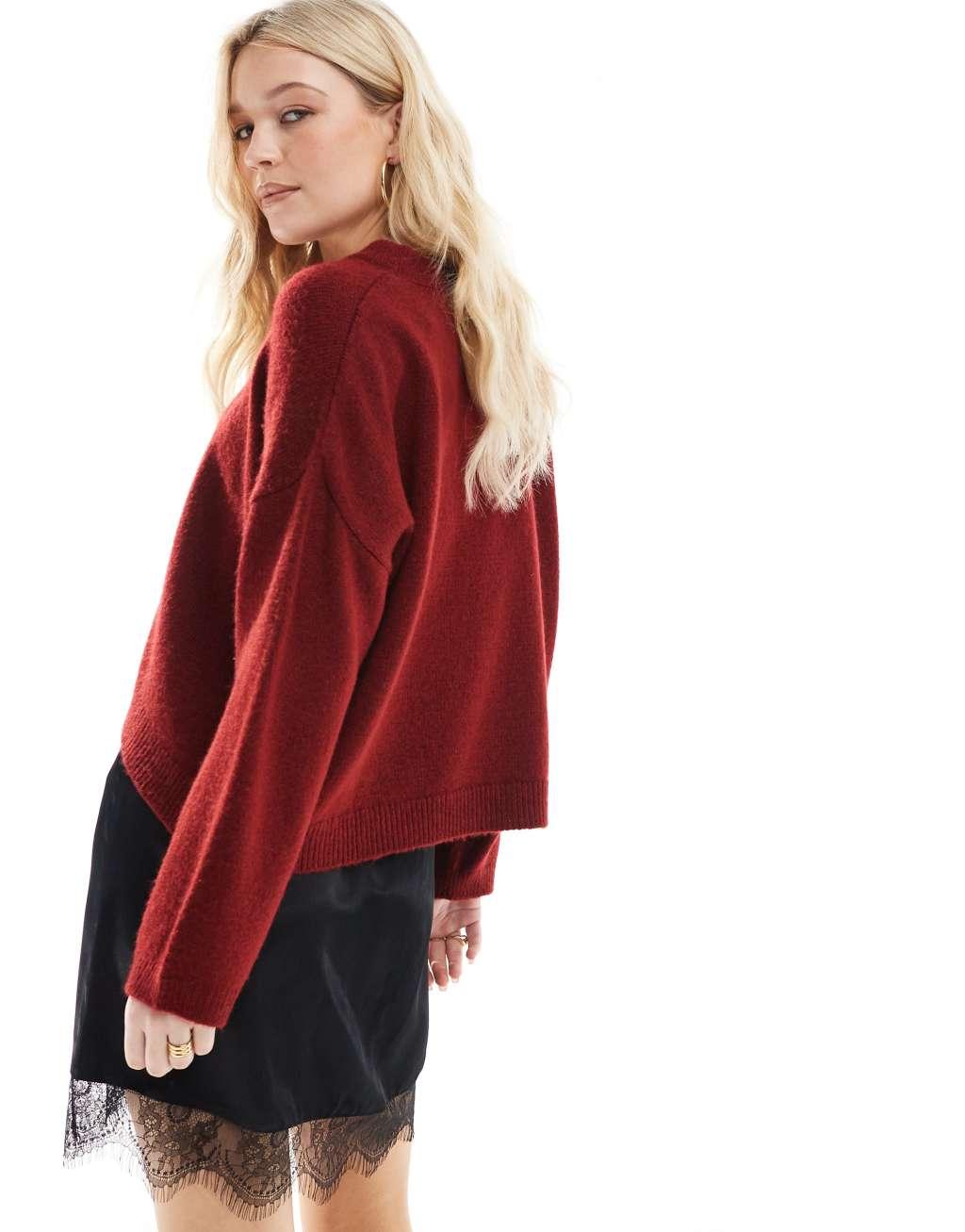 ASOS DESIGN lace hem mini skirt in black Product Image