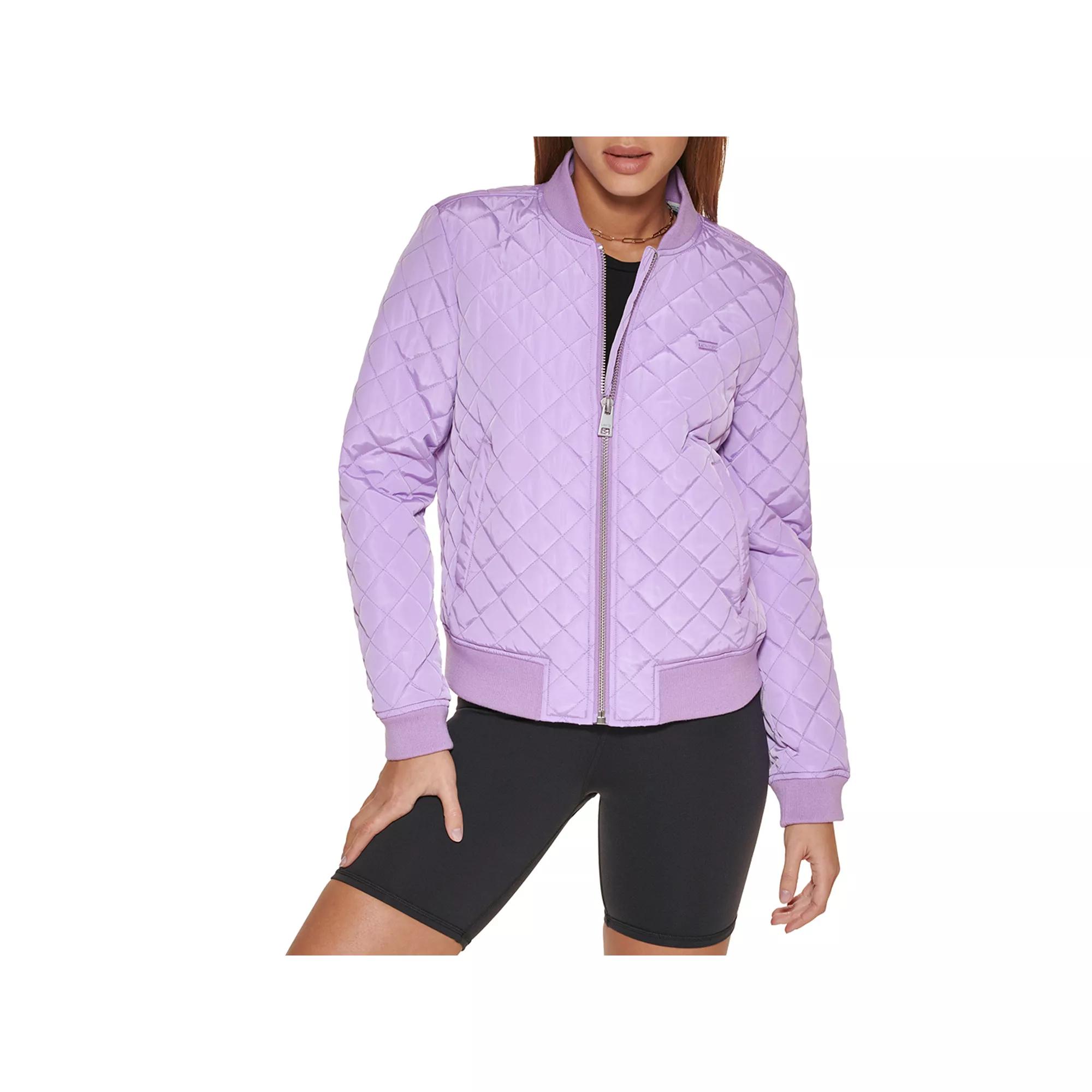 Womens Levis Diamond Quilted Bomber Jacket Purple Mist Product Image
