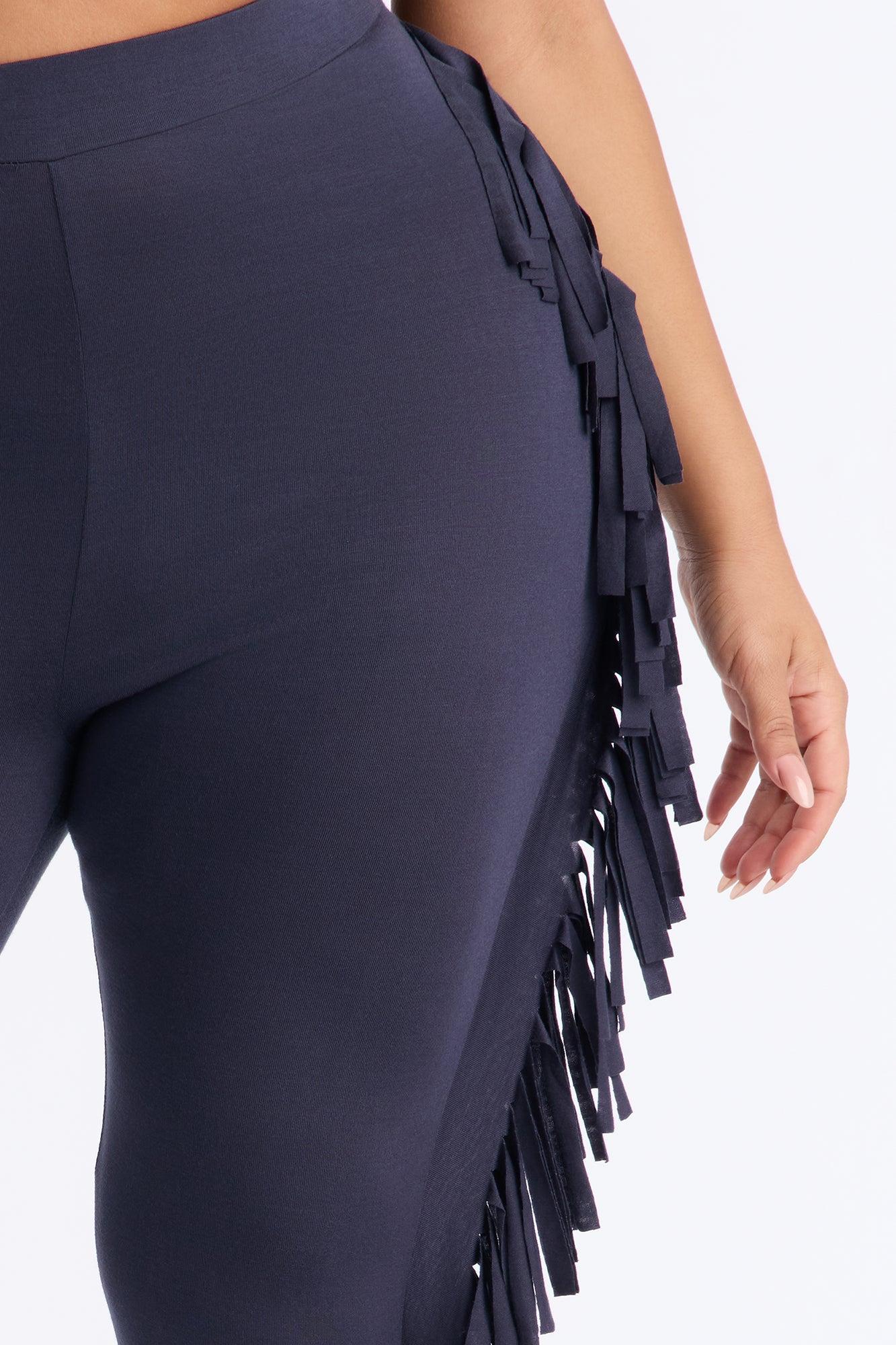 Shake It Like a Fringe Shaker Legging - Charcoal Female Product Image