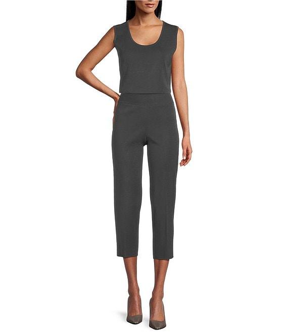 Ming Wang Novelty Woven Square Geo Cutout Spread Collar 3/4 Sleeve Jacket Product Image