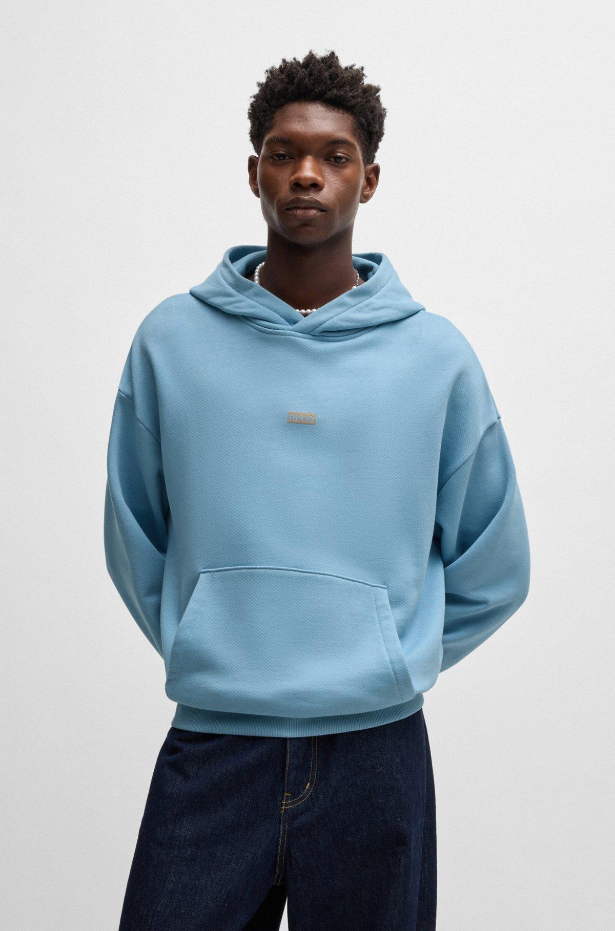 Cotton-terry loose-fit hoodie with logo details Product Image