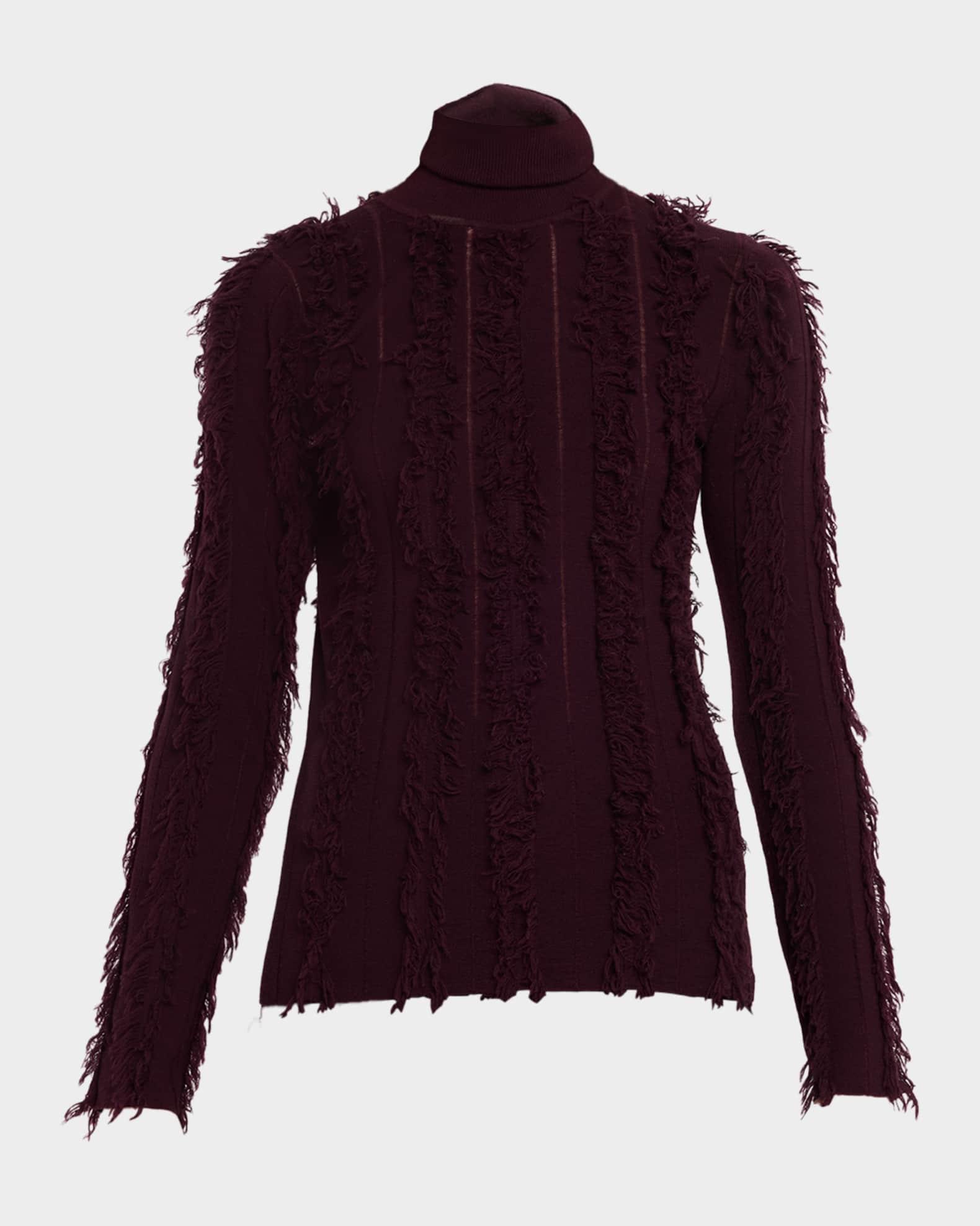 Evangeline Fringed Knit Maxi Pencil Skirt Product Image