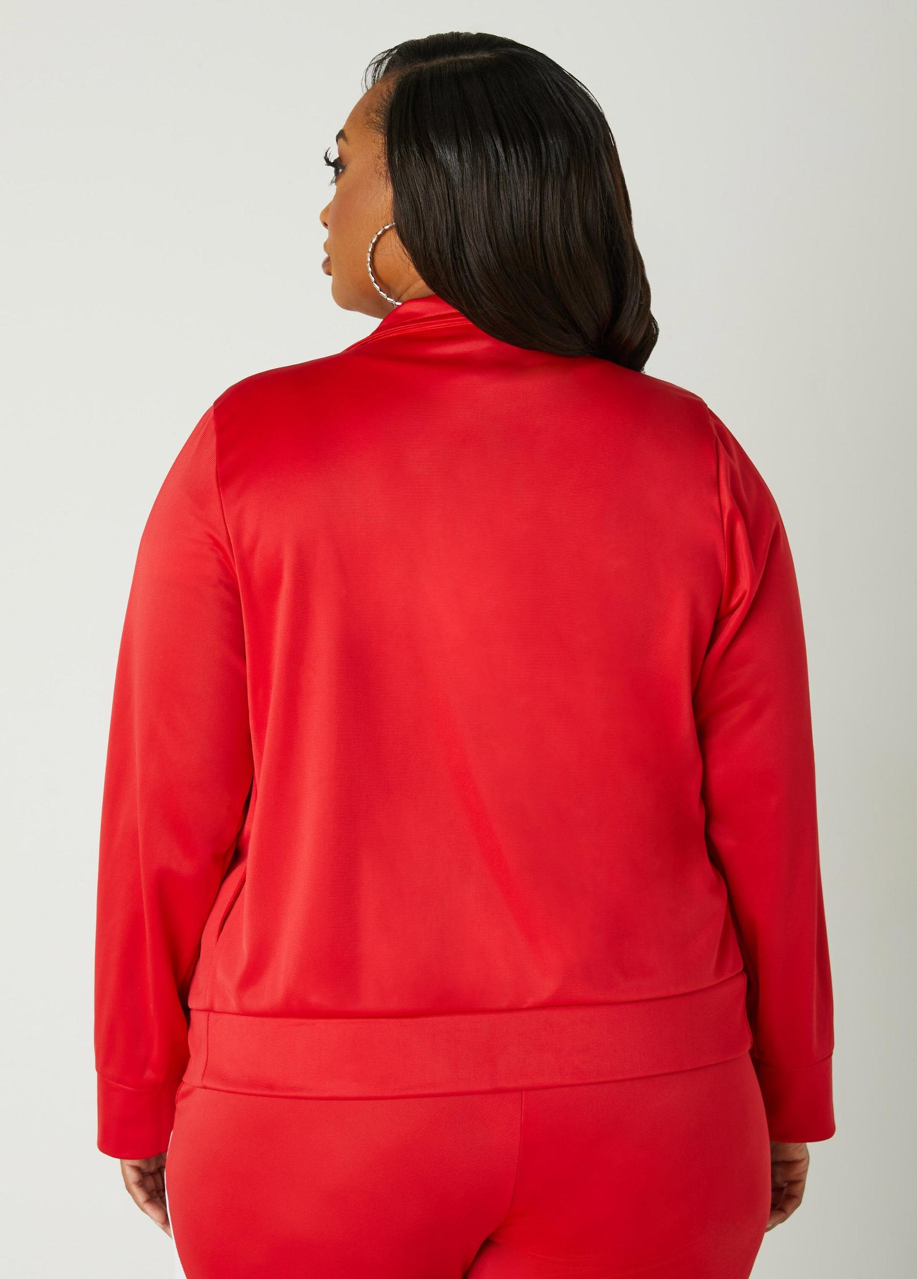 Plus Size Striped Trimmed Track Jacket Ashley Stewart Product Image
