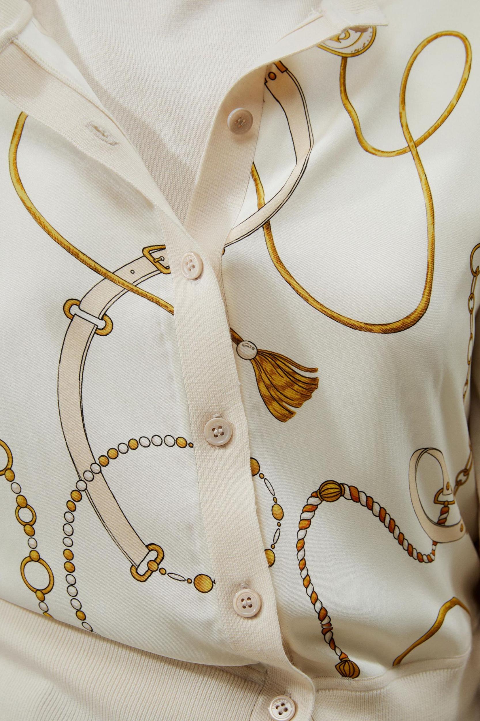 Merino Wool Cardigan with Louisville Silk Front Product Image