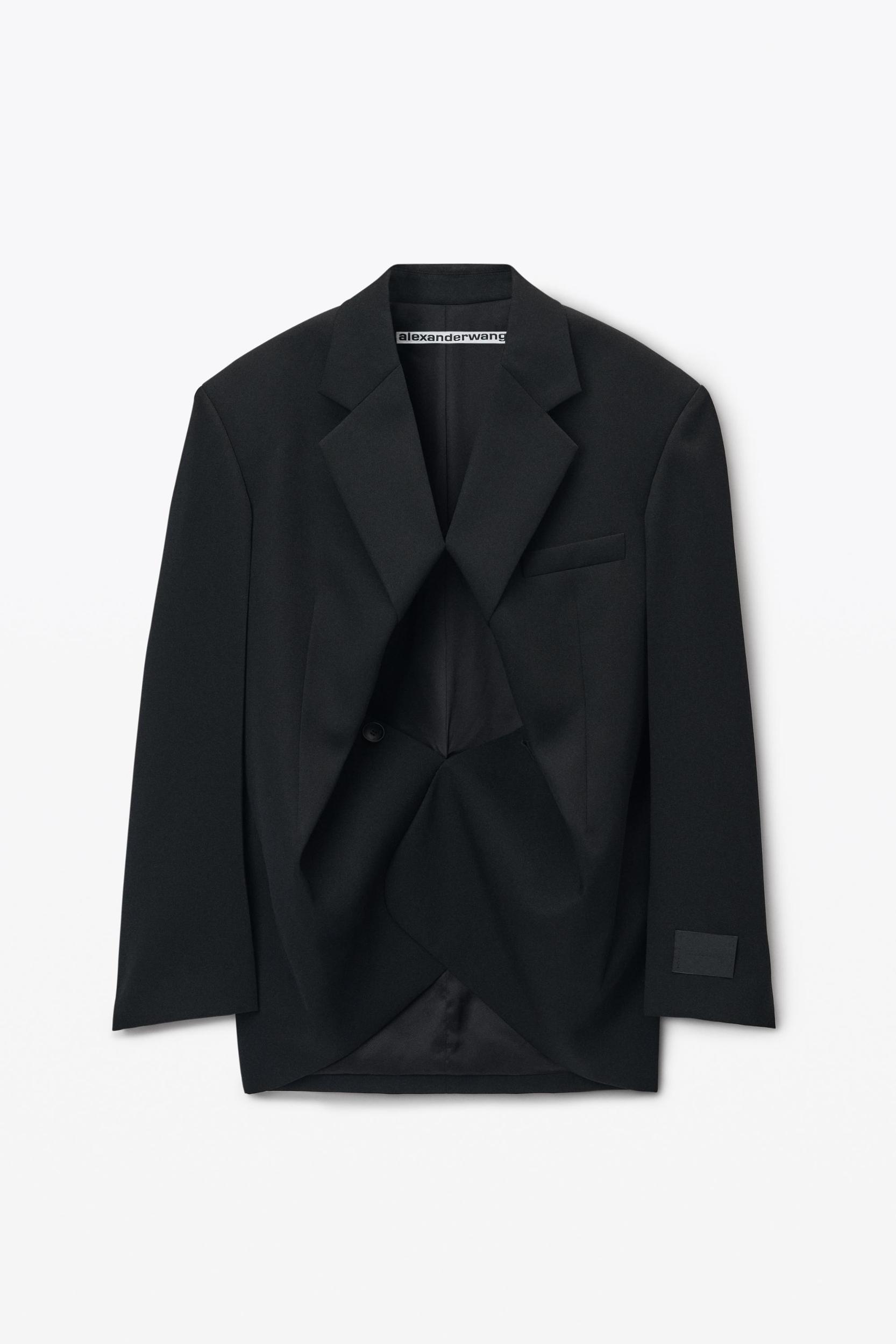 Exaggerated Split Front Boxy Blazer Product Image
