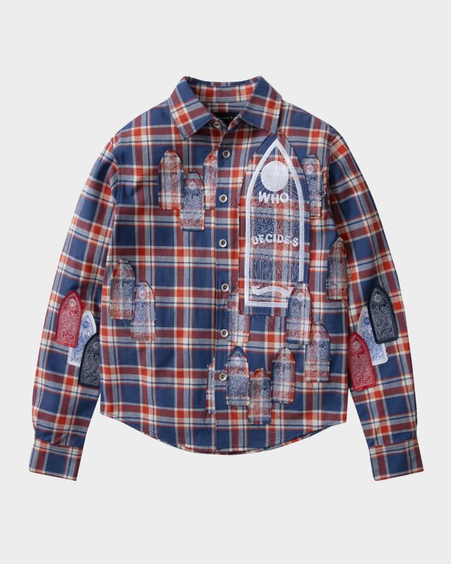 Men's Glory Embroidered-Patch Flannel Shirt Product Image