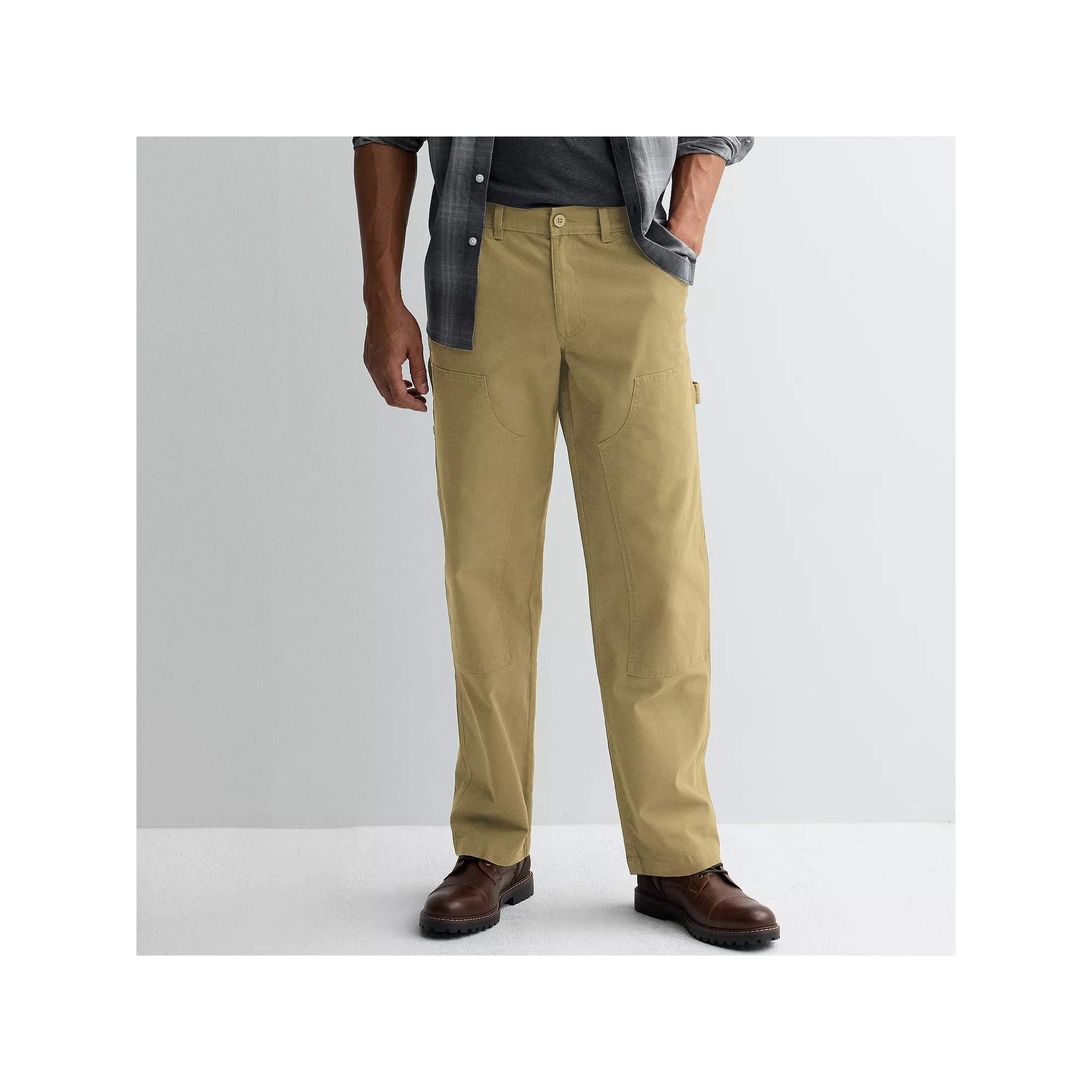 Men's Sonoma Goods For Life® Straight-Fit Canvas Carpenter Pants, Size: 36X34, Green Product Image