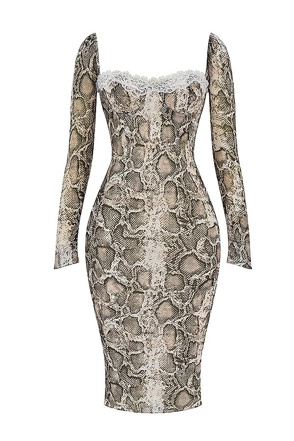 Seraphina  snake print corset dress Product Image