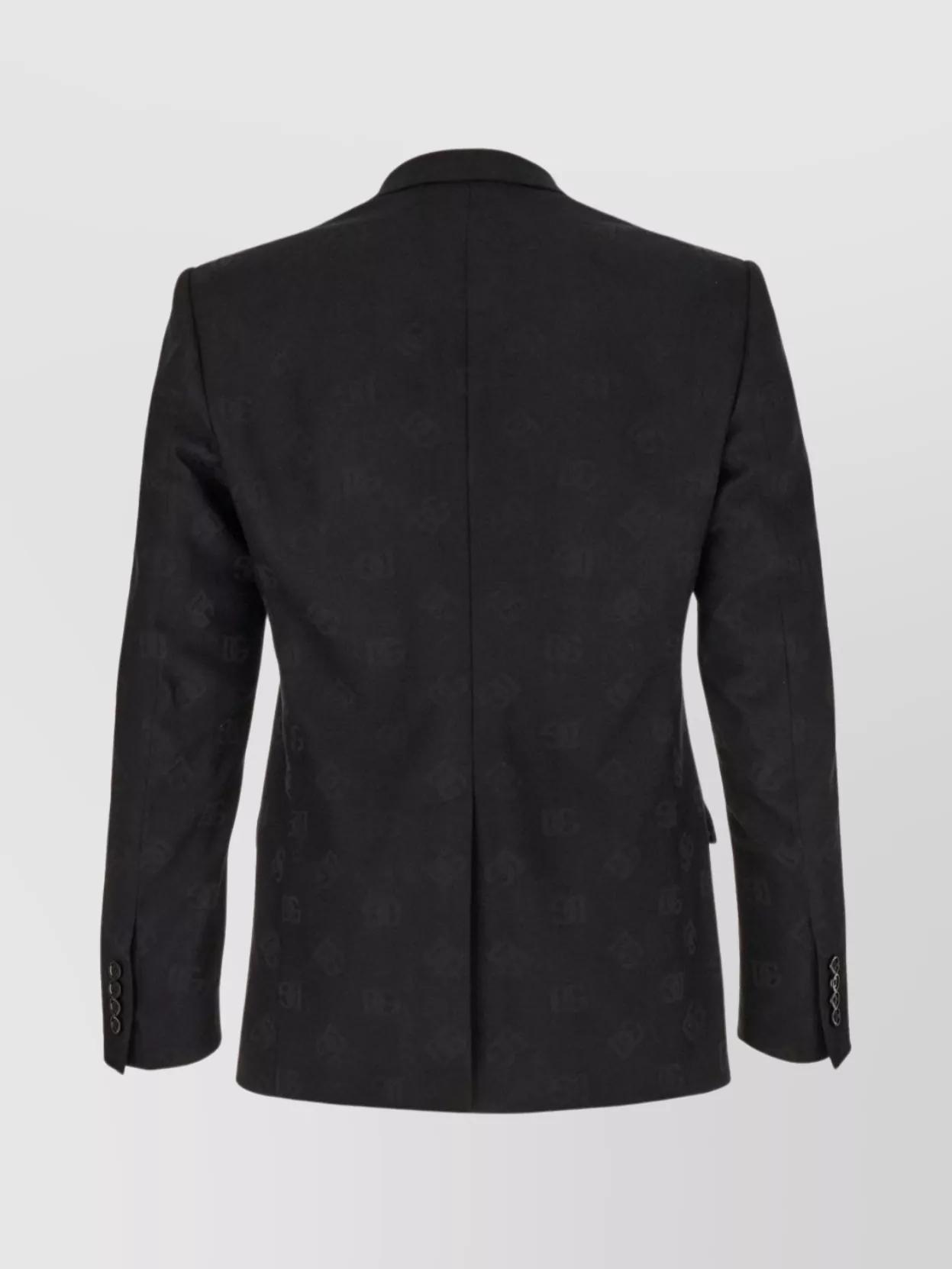 DOLCE & GABBANA Sicilia Stretch Wool Slim Fit Blazer With Peak Lapel In Black Product Image