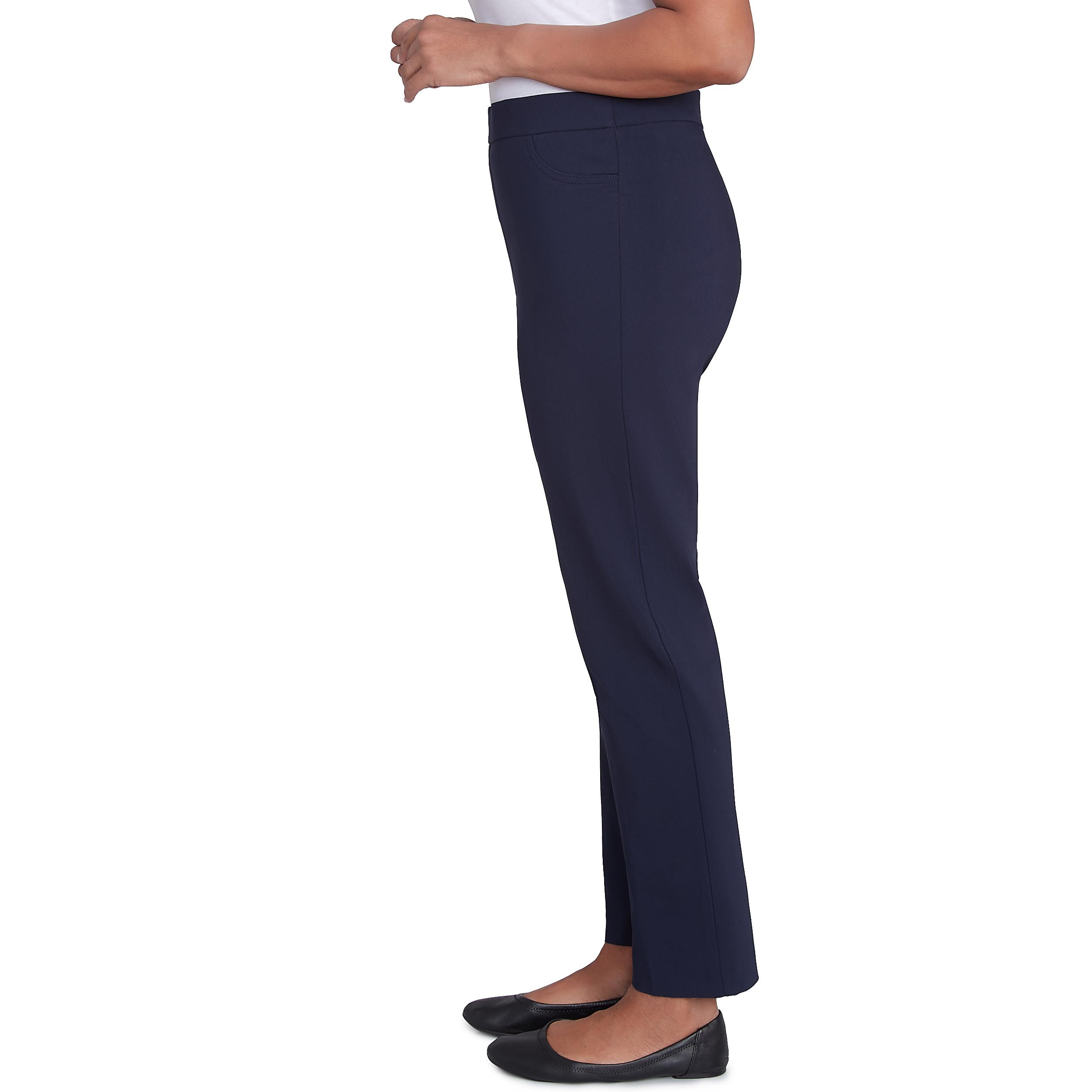 Alfred Dunner Petite Classic Allure Fit Proportioned Pant with Elastic Comfort Waistband Average Length Product Image