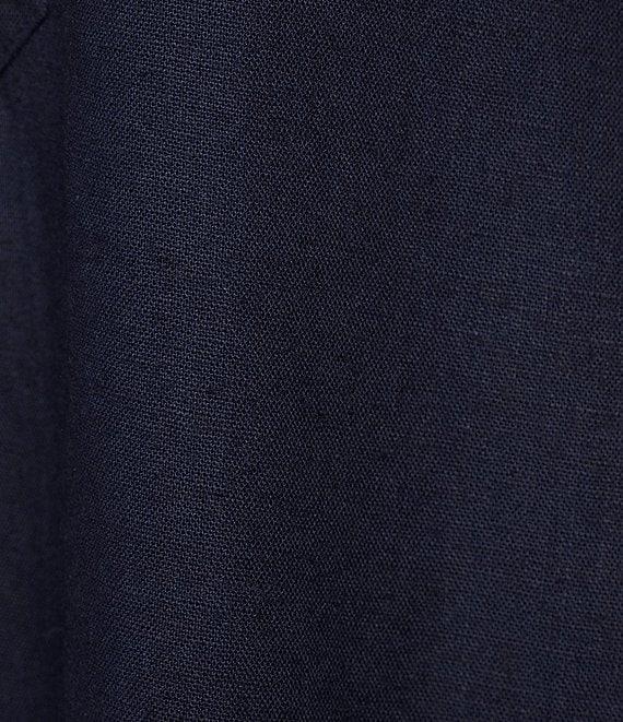 SAIL to SABLE Linen Blend Stand Collar Button Front Detail Sleeveless Side Slit Midi Shirt Dress Product Image