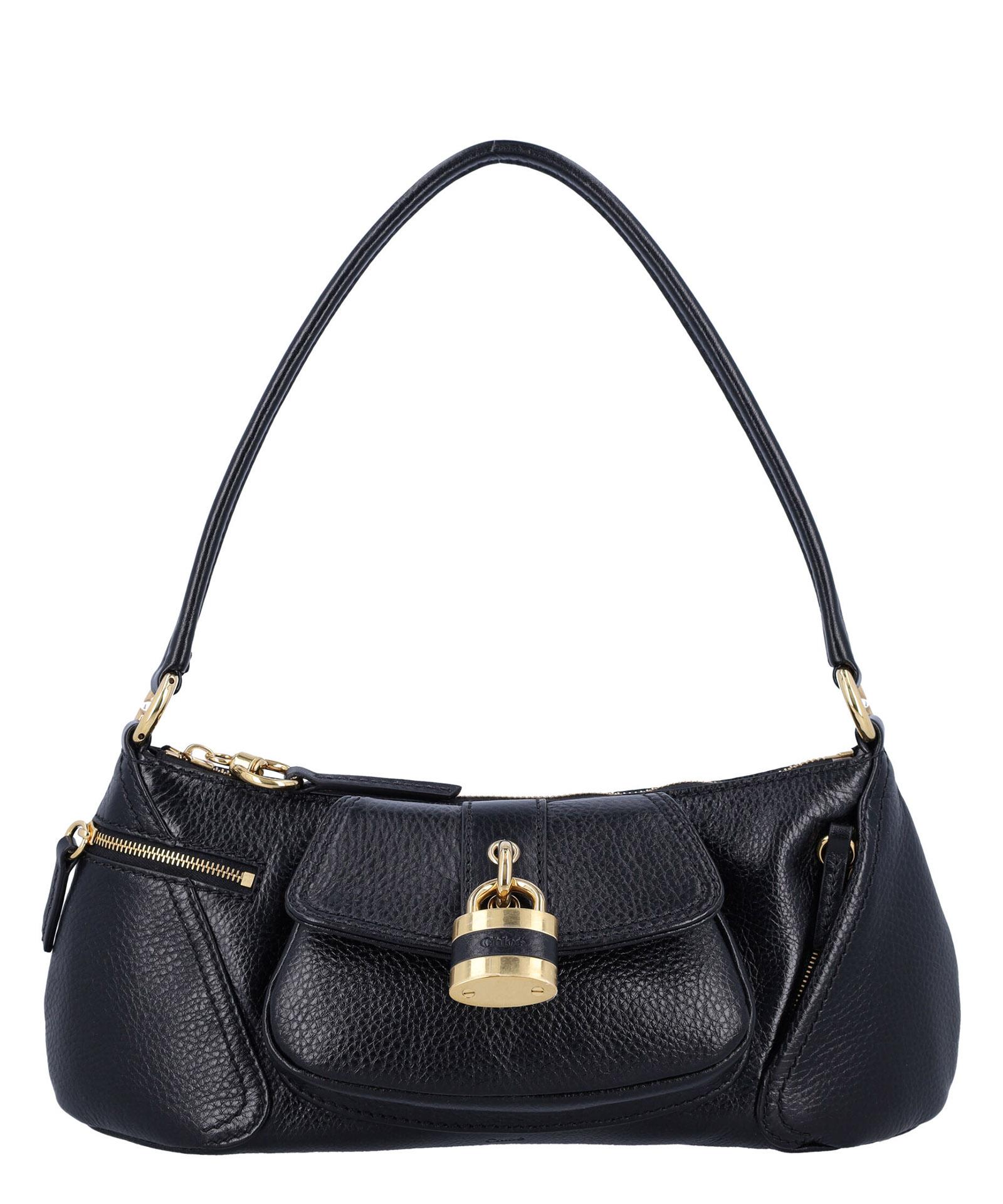 CHLOÉ The 99 Embellished Textured-leather Shoulder Bag In Black Product Image