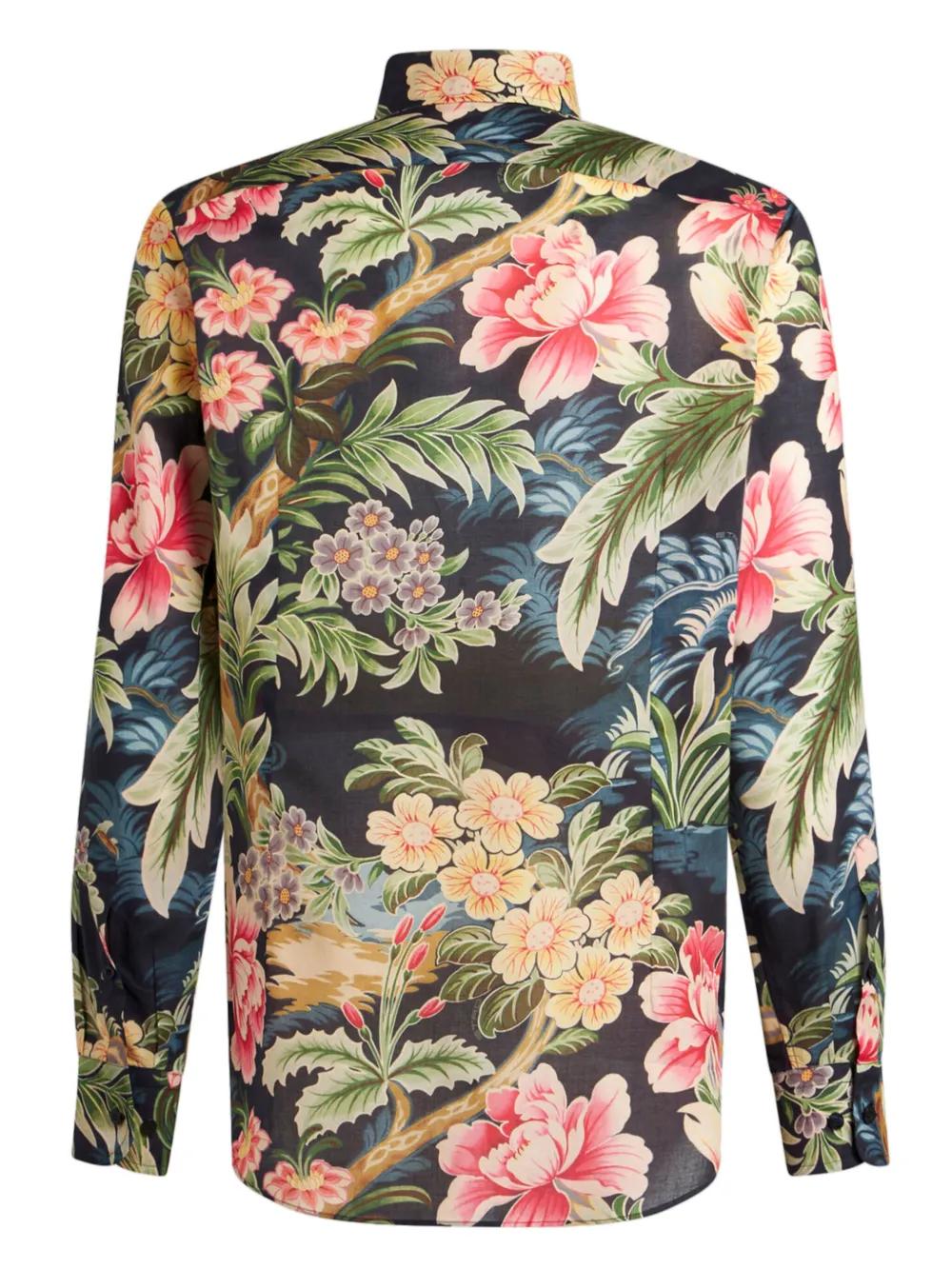 floral-print cotton shirt Product Image