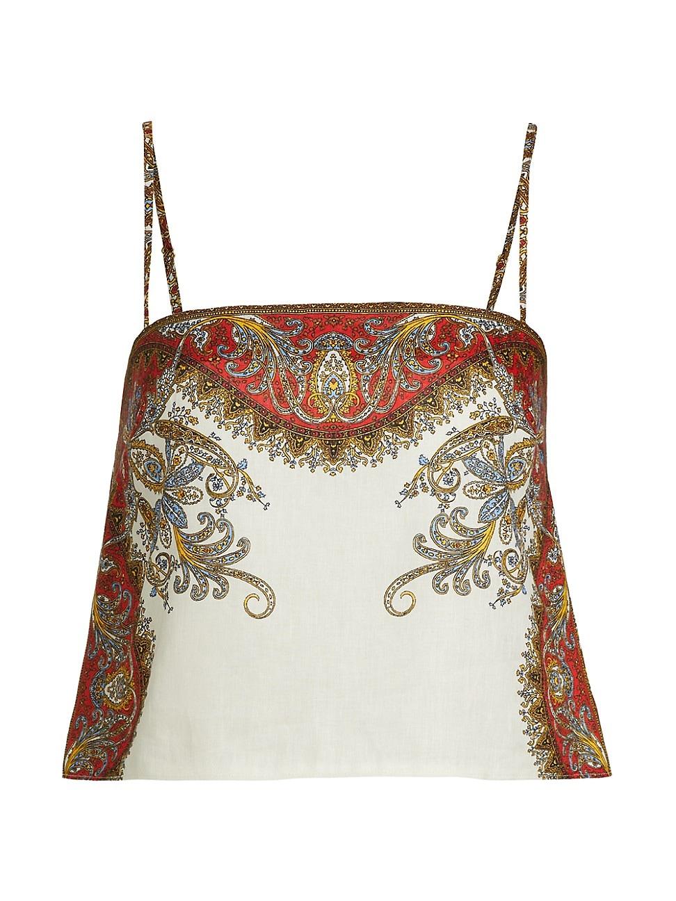 Womens Rhea Printed Linen Top Product Image