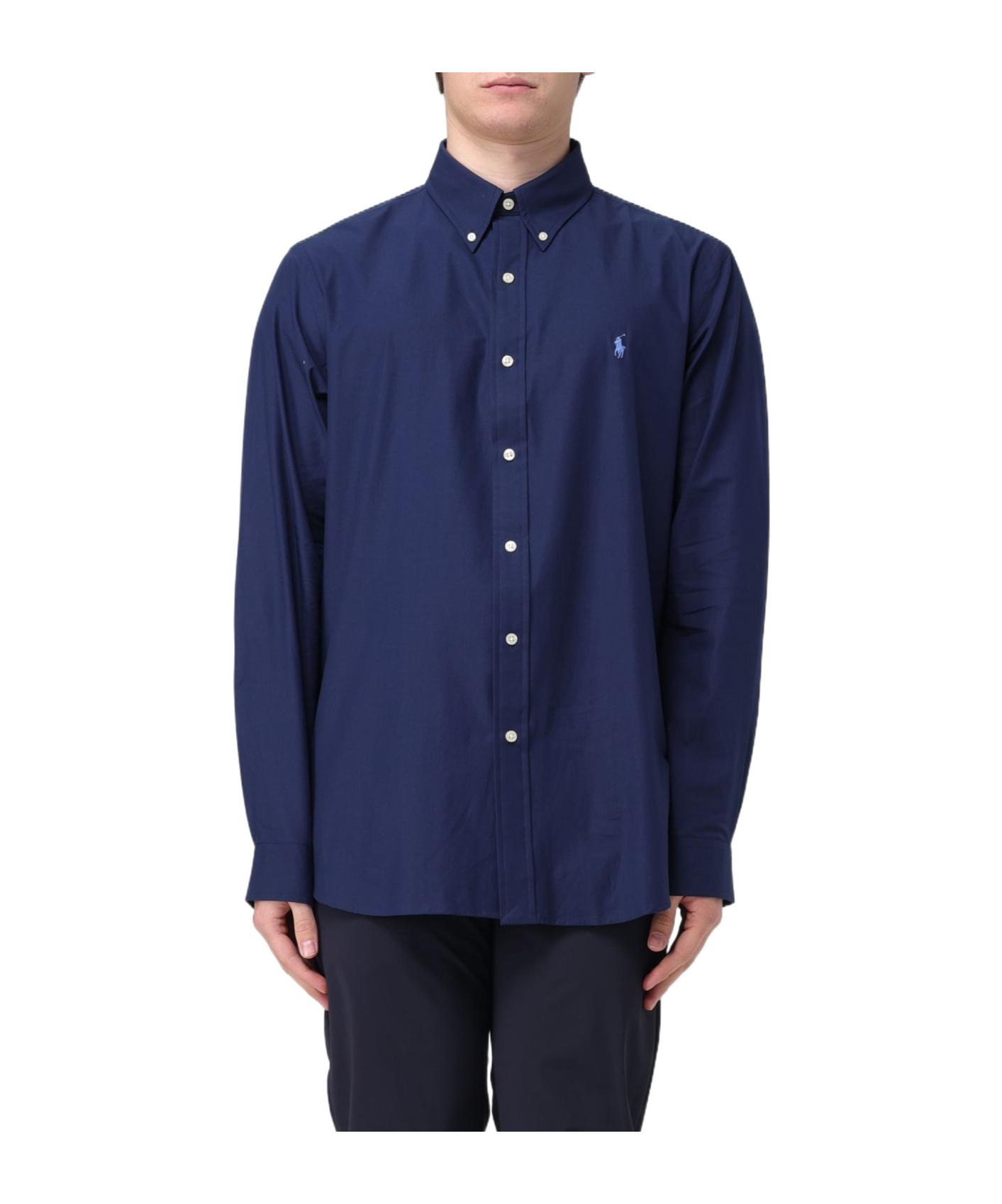 POLO RALPH LAUREN Camicia Bd In Popeline Stretch Slim-fit Shirt In Blue Product Image