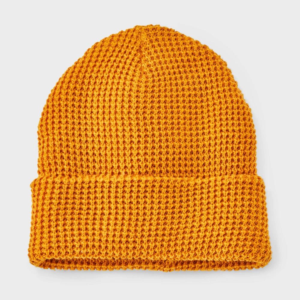 Men's Waffle Knit Beanie - Goodfellow & Co™ Gold Product Image