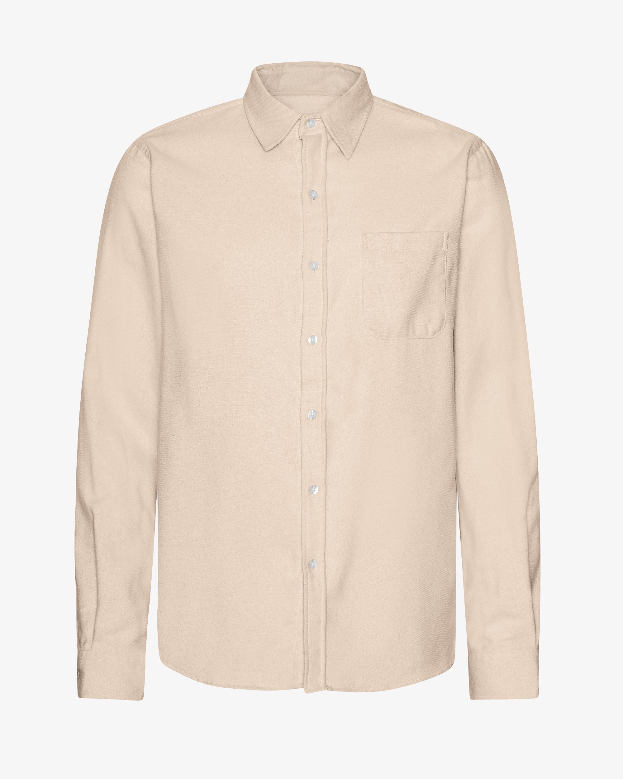 Organic Flannel Shirt - Ivory White Product Image