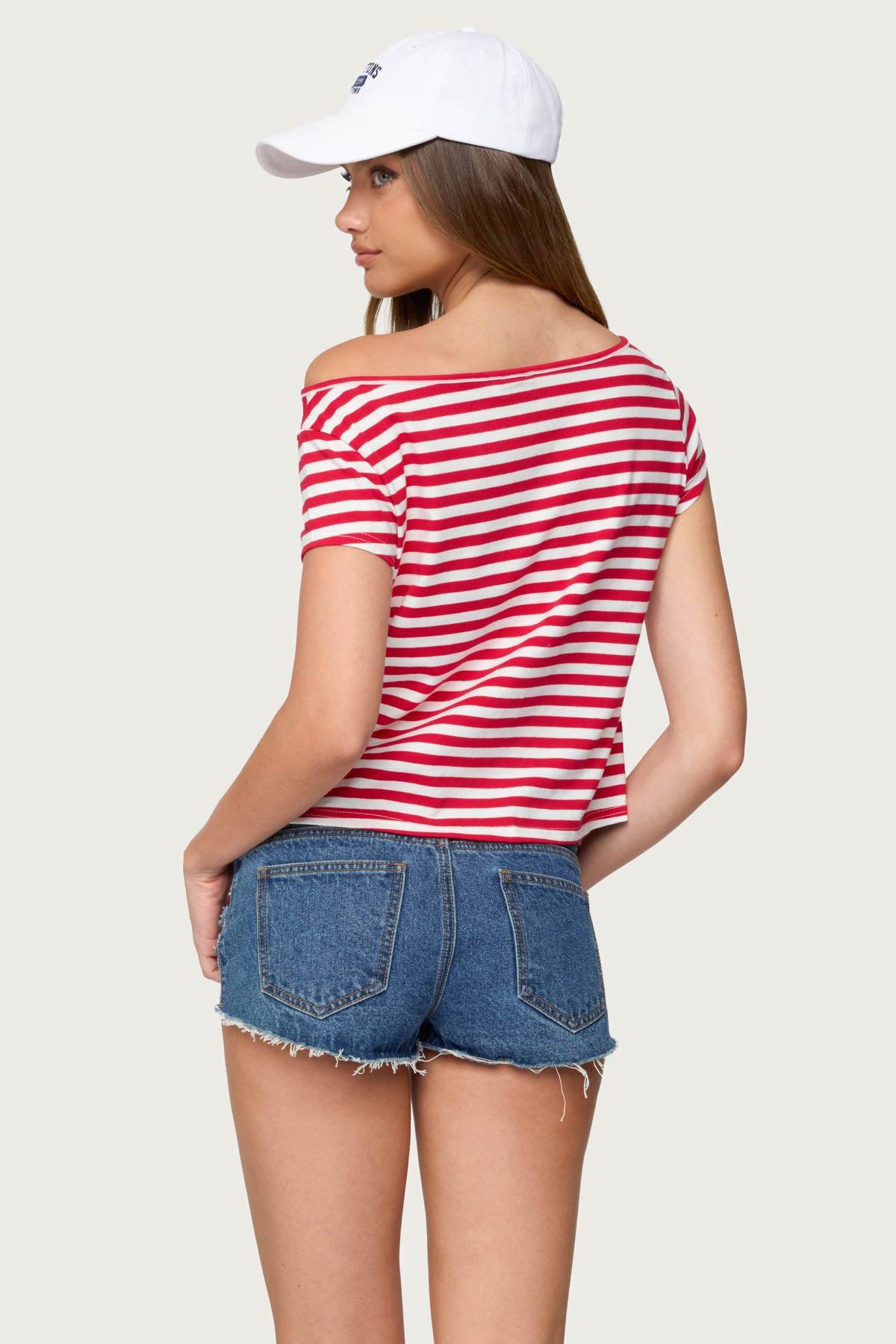 Aretha Striped Off Shoulder Top Product Image
