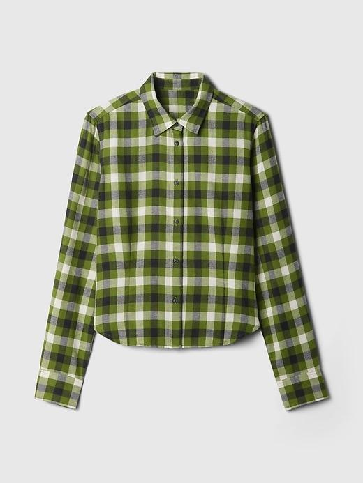 Cropped Flannel Shirt Product Image