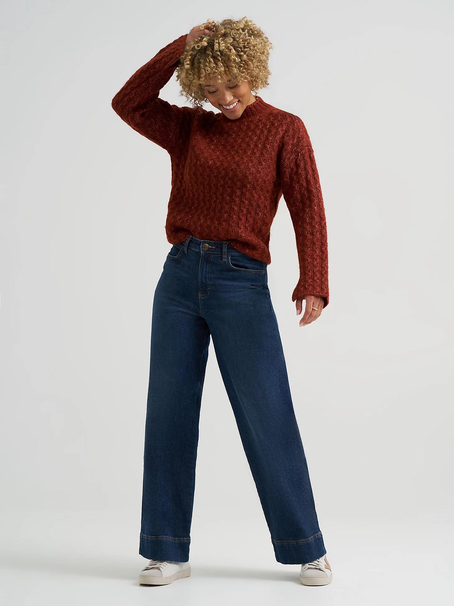 Women's Mock Neck Textured Sweater | Women's Tops & Tees | Lee® Product Image