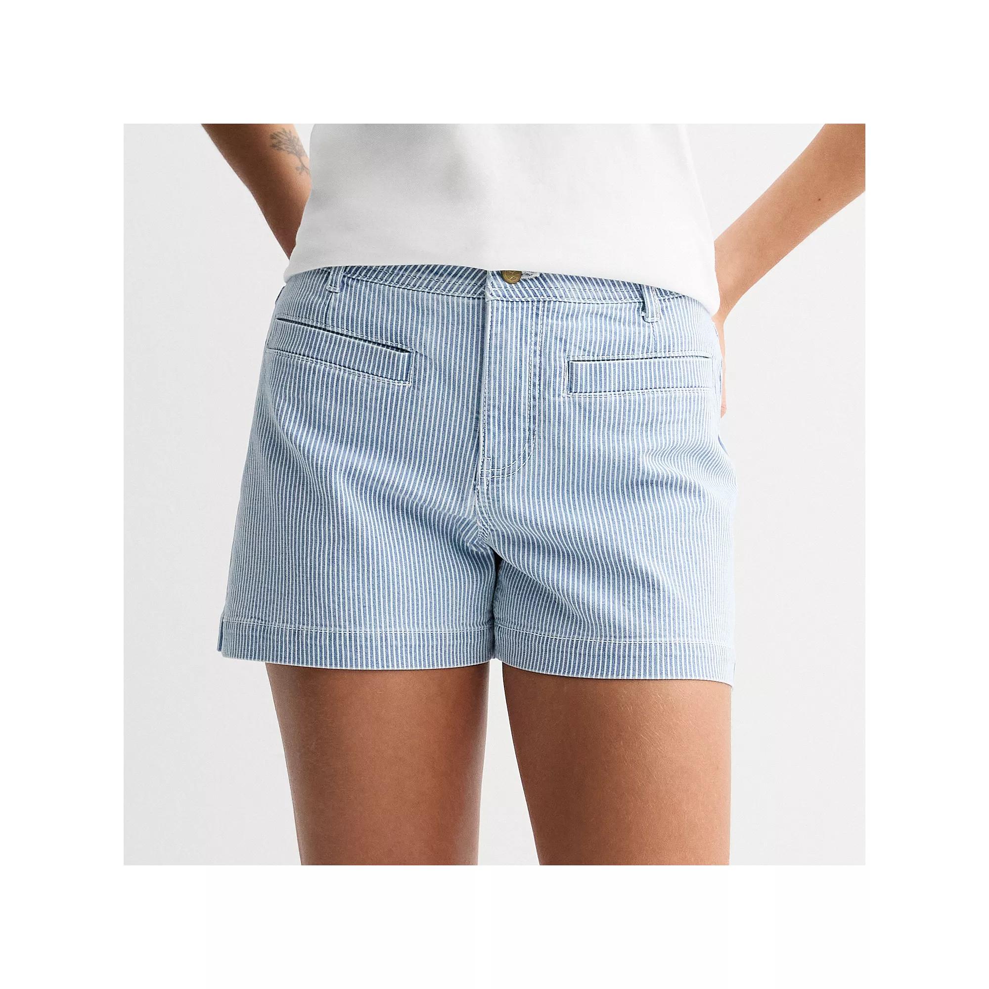 Women's Draper James Welt Pocket Jean Shorts, Size: 8, Blue White Stripe Product Image