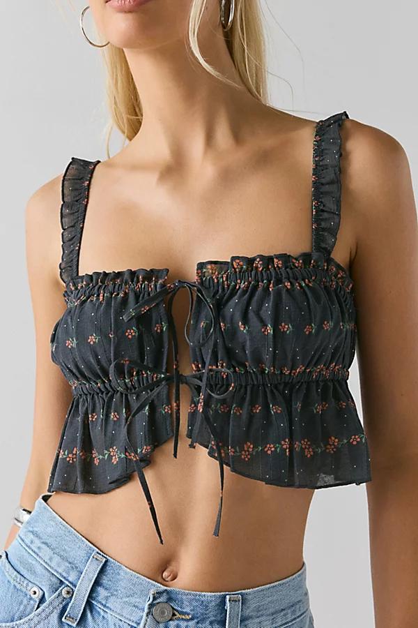 Out From Under Colette Ruffle Tie-Front Bra Top Womens at Urban Outfitters Product Image