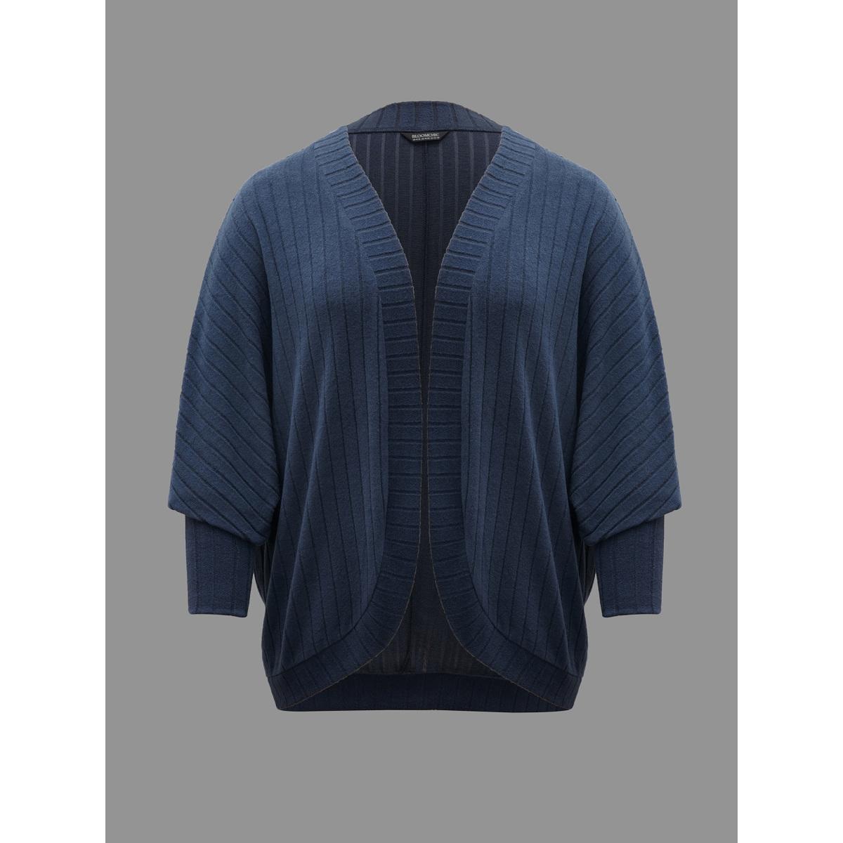 Plus Size Plain Pit Strip Curved Hem Coat Women Aegean Elegant Texture Ladies Everyday Winter Coats BloomChic 10/M Product Image