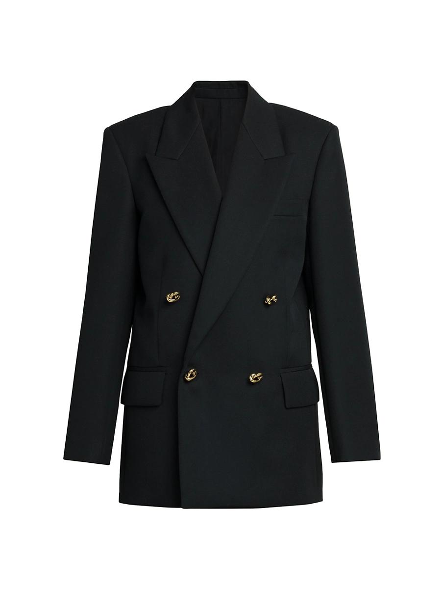 Womens Double-Breasted Wool Twill Blazer Product Image