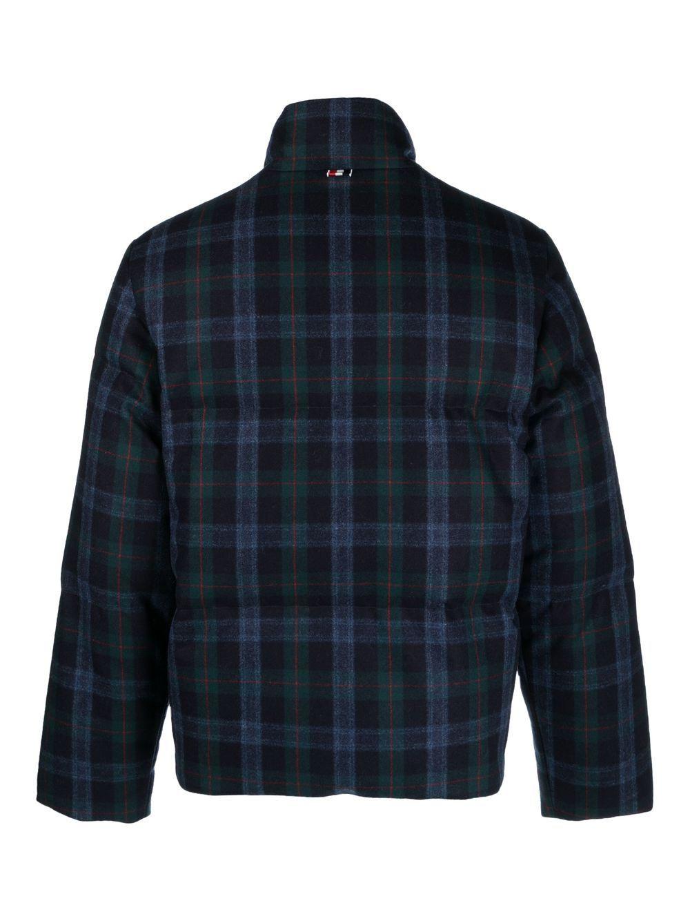 THOM BROWNE Wool Blend Check Reversible Puffer Jacket In Multi Product Image