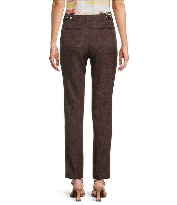 Calvin Klein Novelty Flat Front Mid Rise Straight Leg Pants Product Image