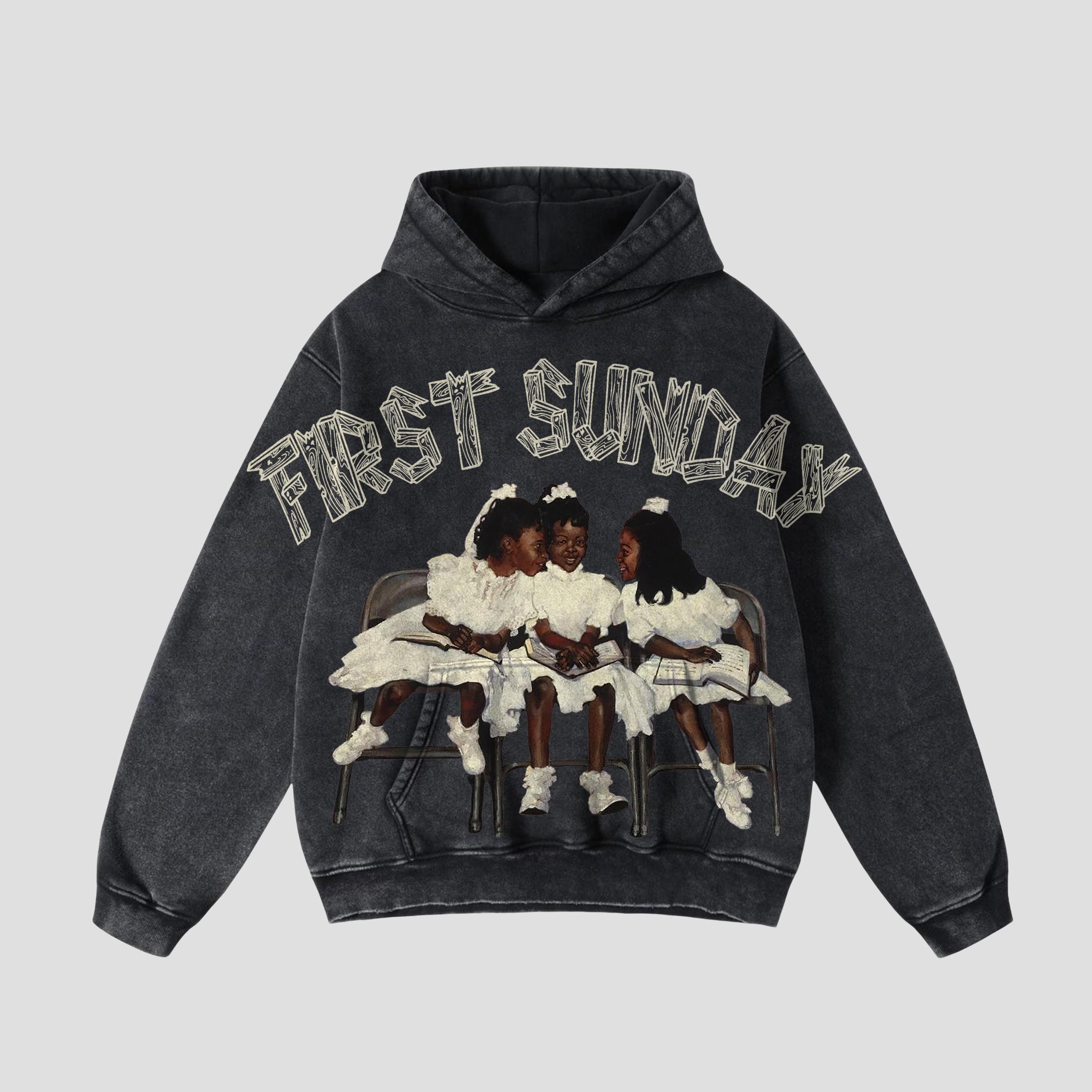 Sopula Vintage Til Death Do Us Part Graphic Acid Washed Hoodie Product Image