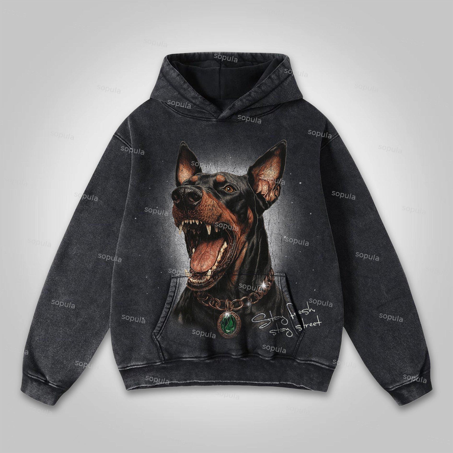 Sopula Vintage Street Pocket Washed Hoodie Product Image