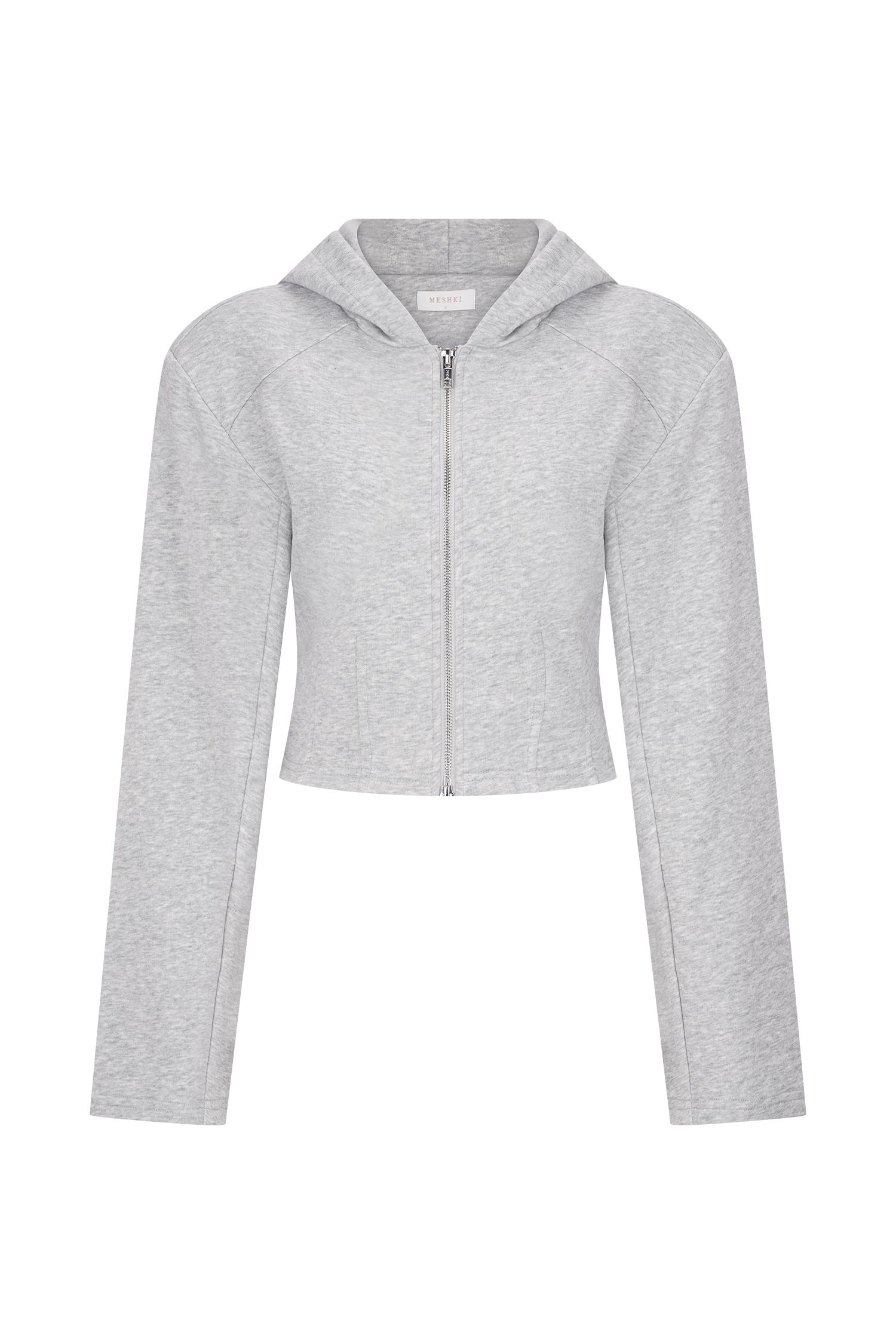 Quinn Zip Up Hoodie - Light Grey Marle Product Image