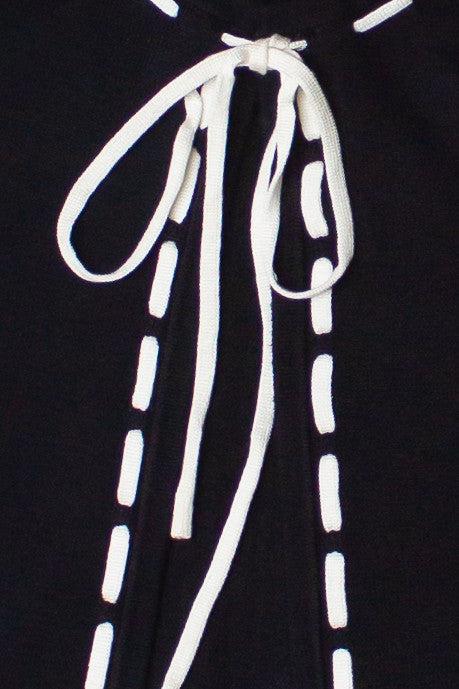 Running Stitch Tie Front Knit Cardigan Product Image