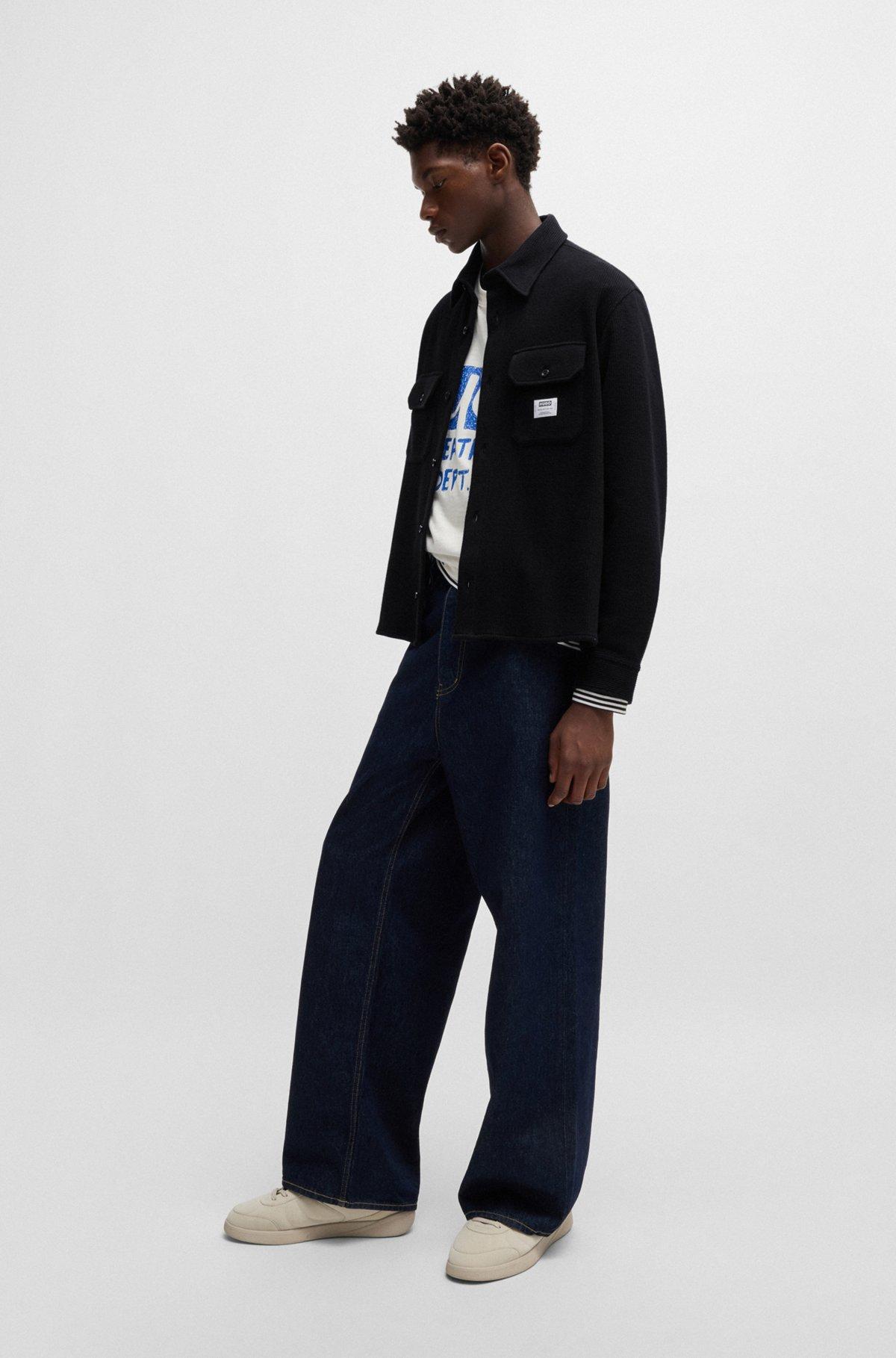 Oversize-fit shirt in structured cotton Product Image